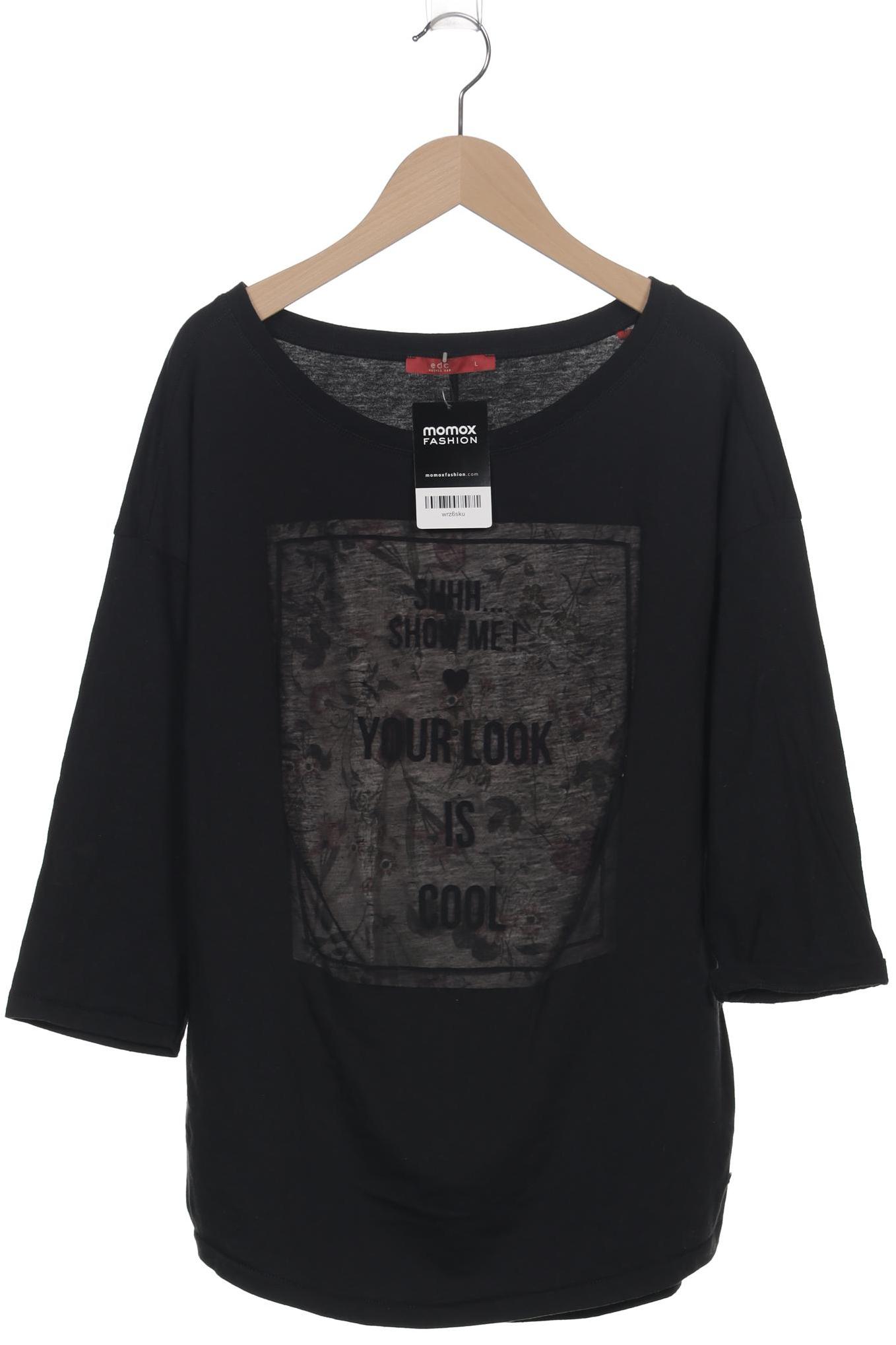 

edc by Esprit Damen Langarmshirt, schwarz, Gr. 42