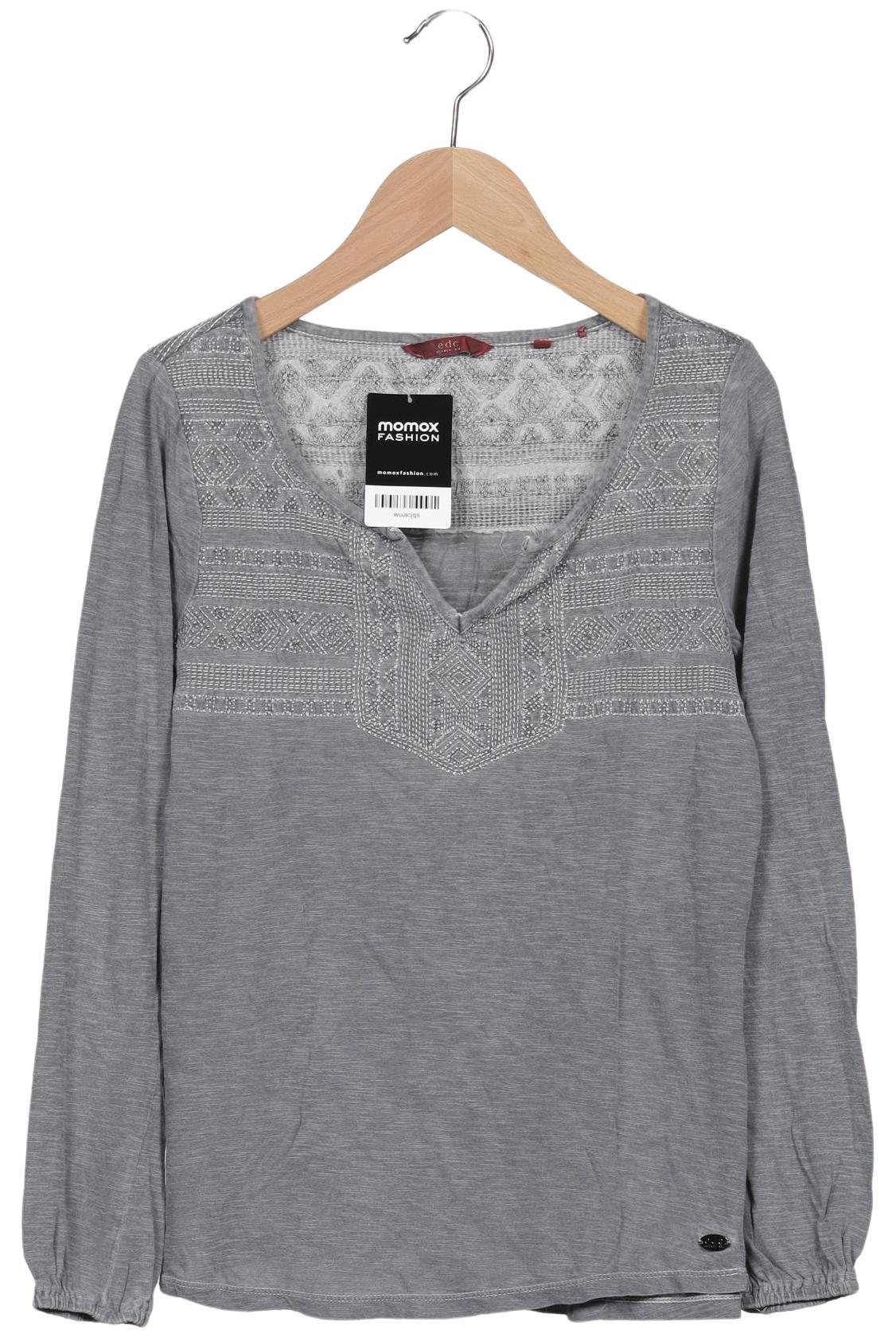 

edc by Esprit Damen Langarmshirt, grau, Gr. 34