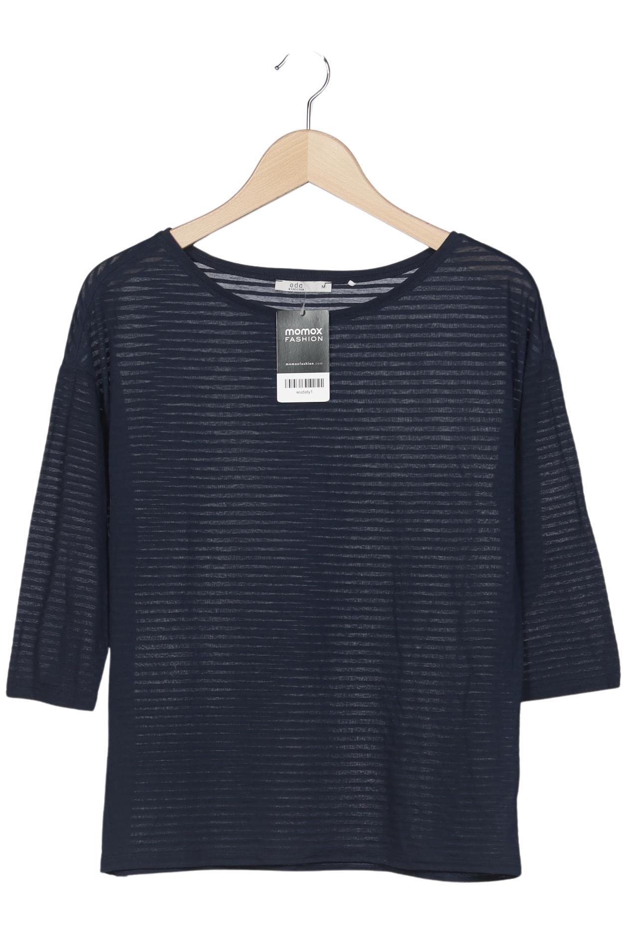 

edc by Esprit Damen Langarmshirt, marineblau, Gr. 38