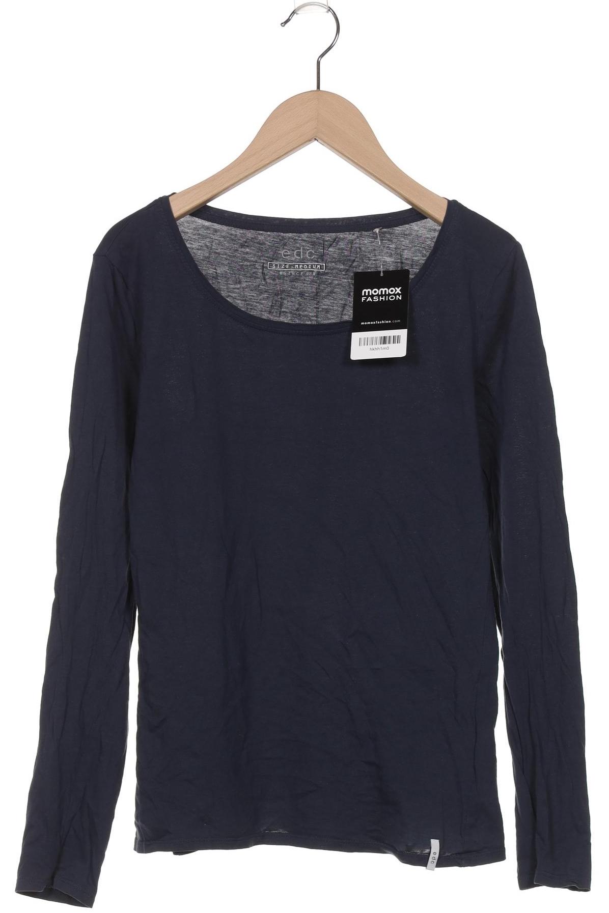 

edc by Esprit Damen Langarmshirt, marineblau, Gr. 38