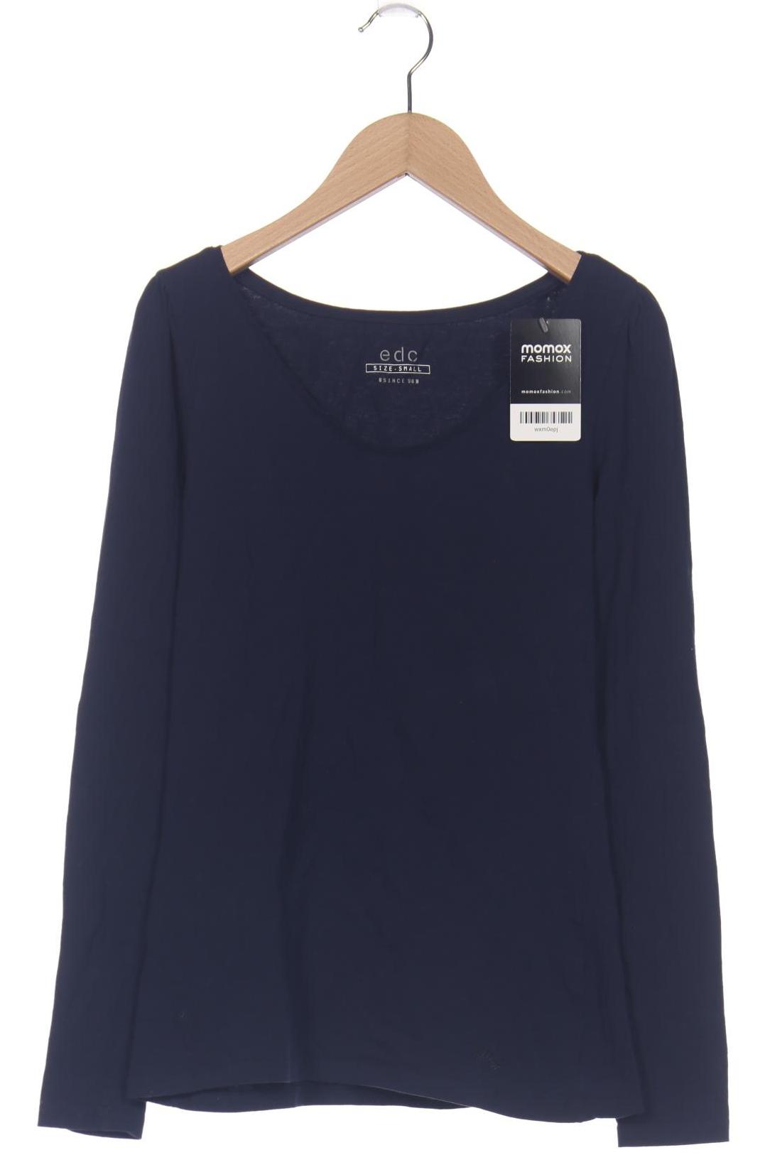 

edc by Esprit Damen Langarmshirt, marineblau, Gr. 36