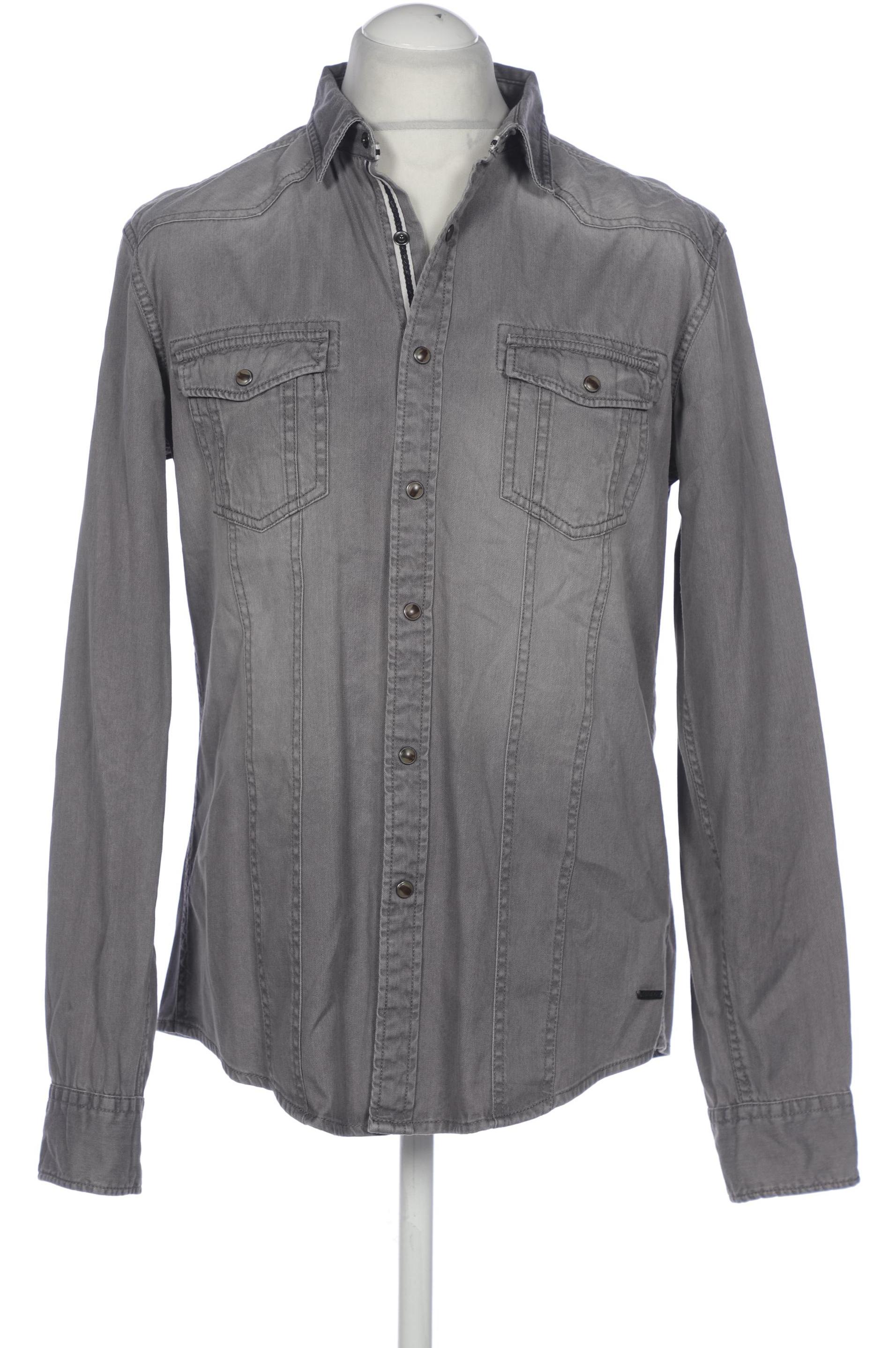 

edc by Esprit Herren Hemd, grau, Gr. 52