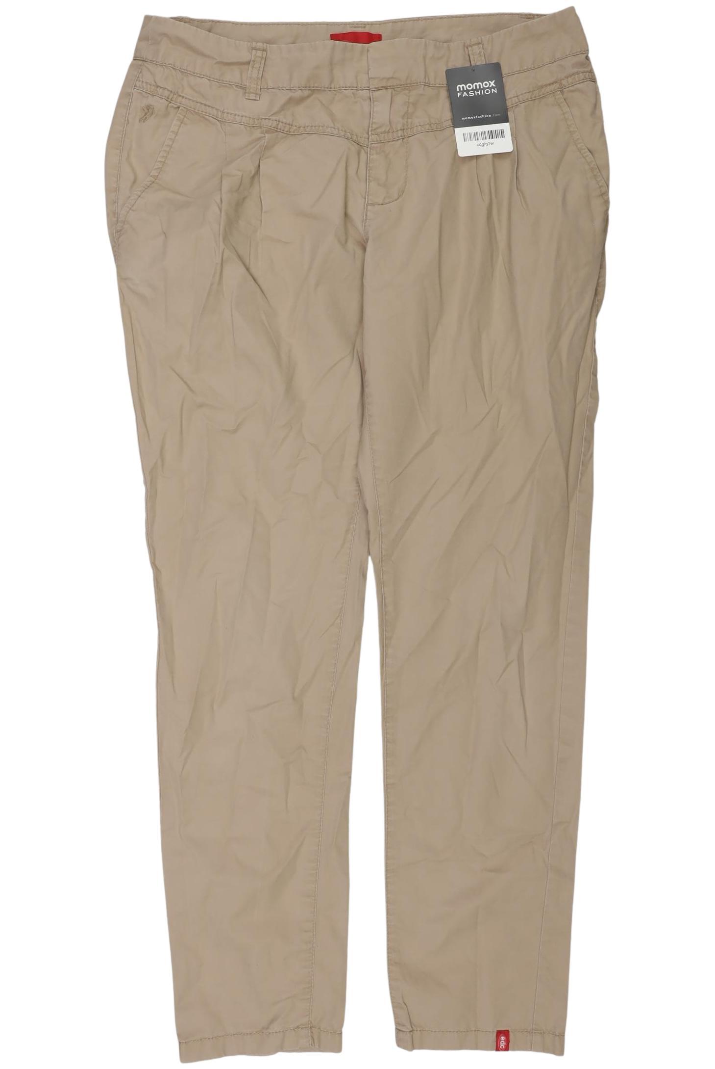 

edc by Esprit Damen Stoffhose, beige, Gr. 38