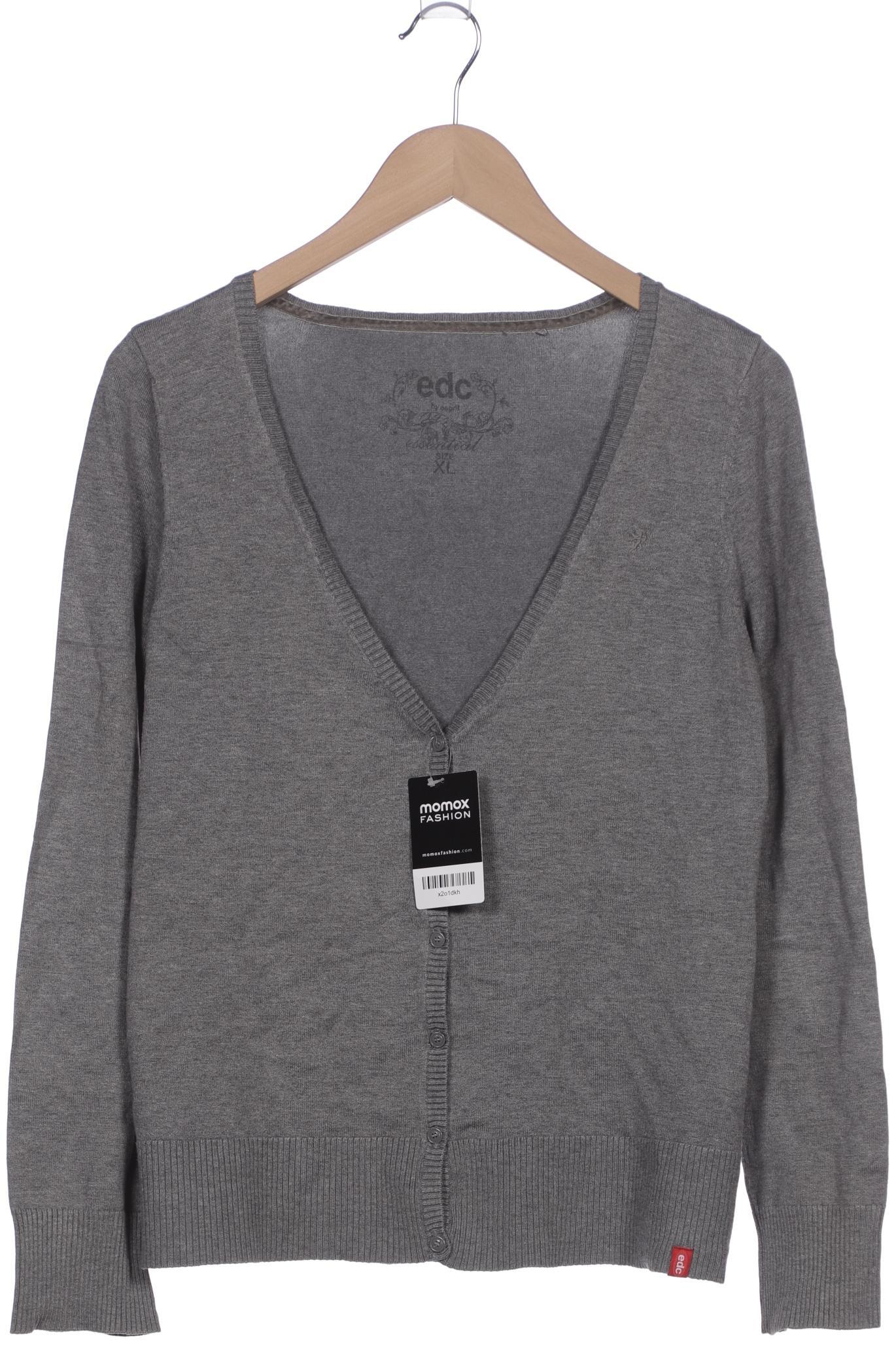 

edc by Esprit Damen Strickjacke, grau, Gr. 44