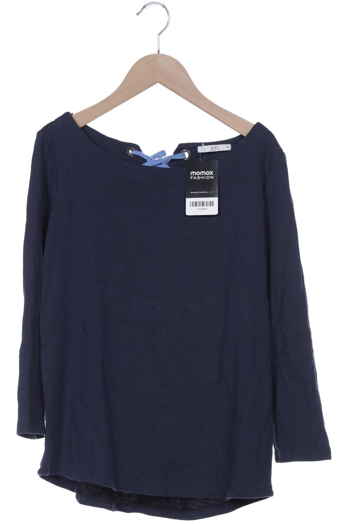 

edc by Esprit Damen Langarmshirt, marineblau, Gr. 38
