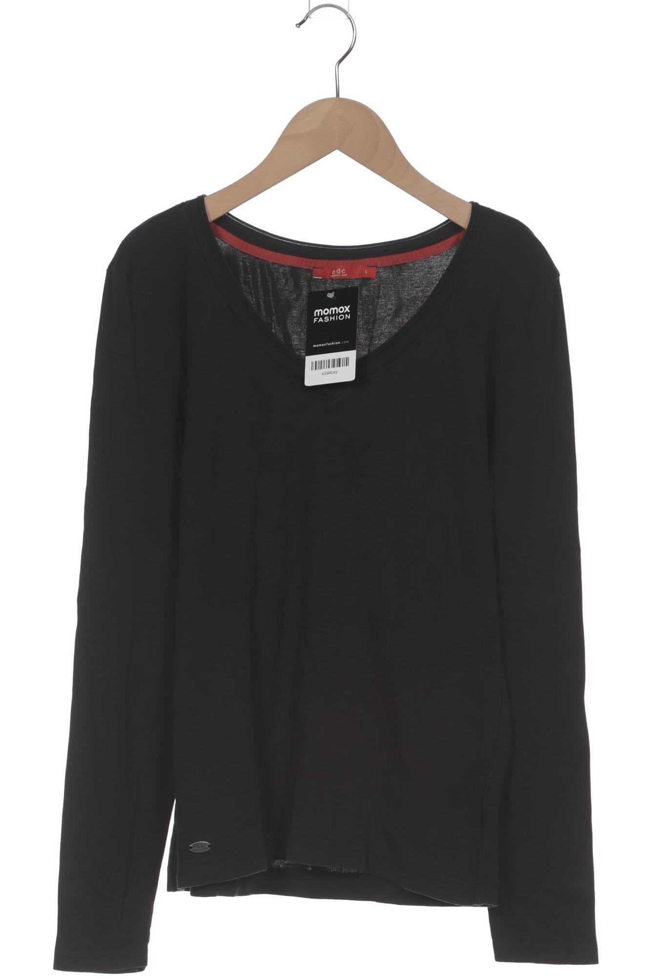 

edc by Esprit Damen Langarmshirt, schwarz, Gr. 42
