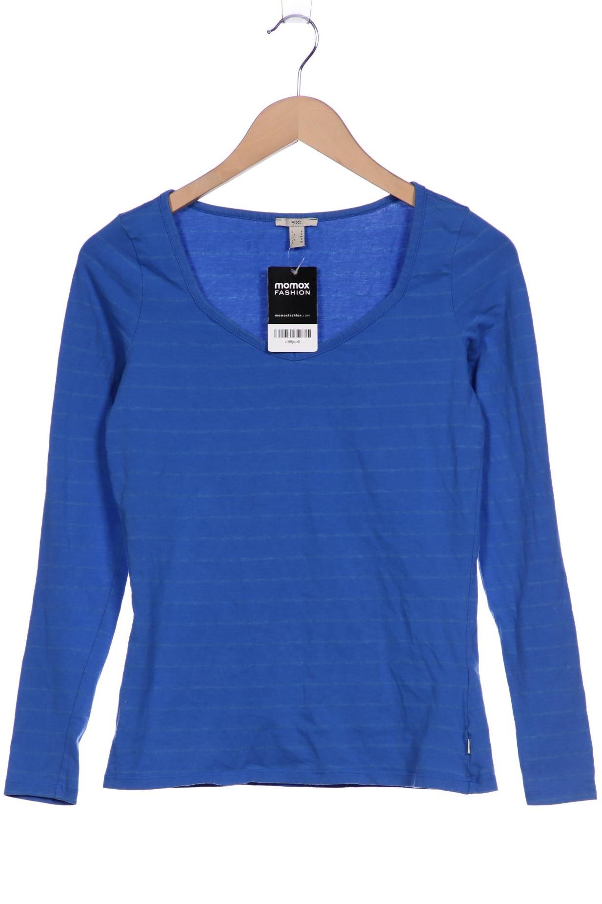 

edc by Esprit Damen Langarmshirt, blau, Gr. 36