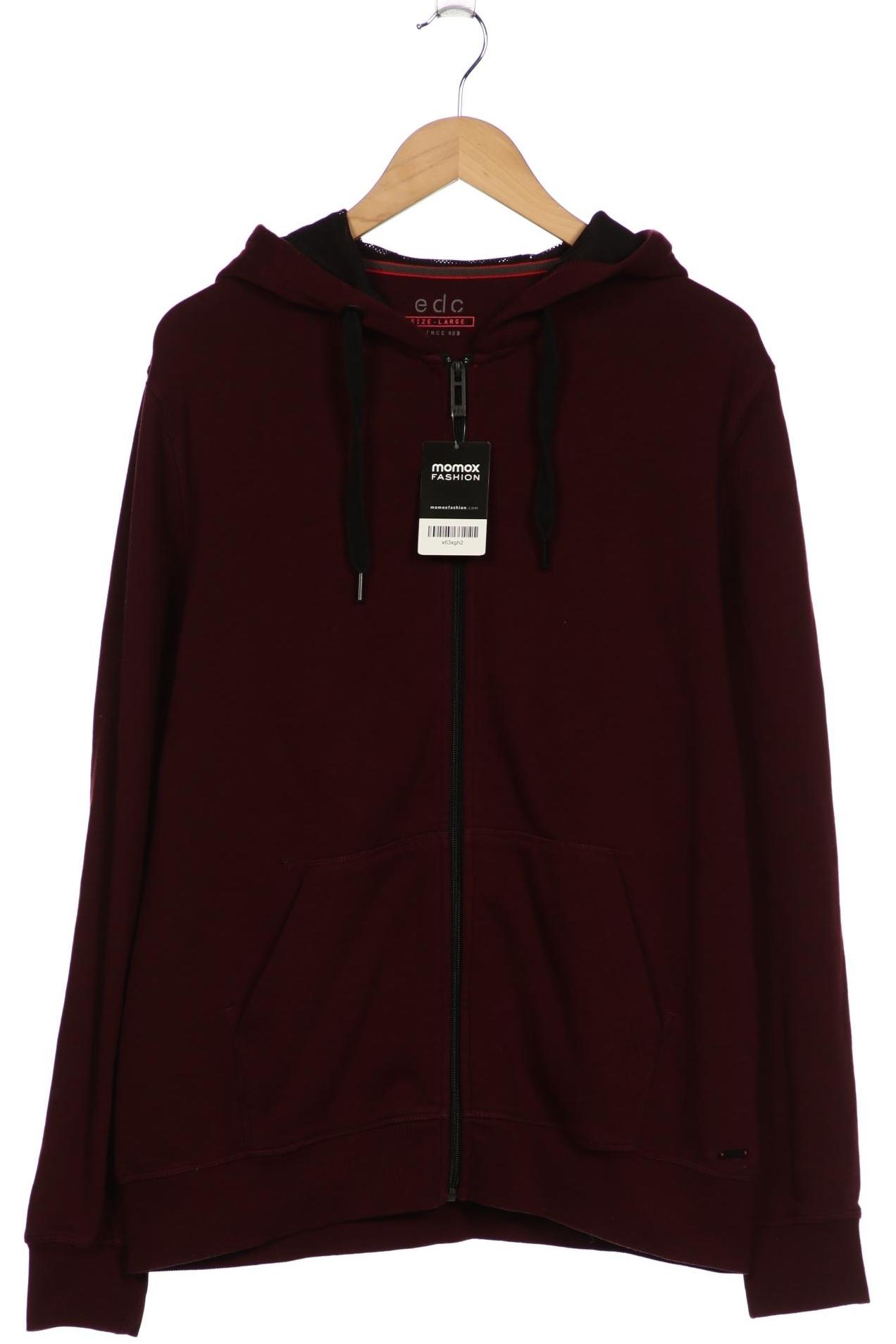 

edc by Esprit Herren Kapuzenpullover, bordeaux, Gr. 52
