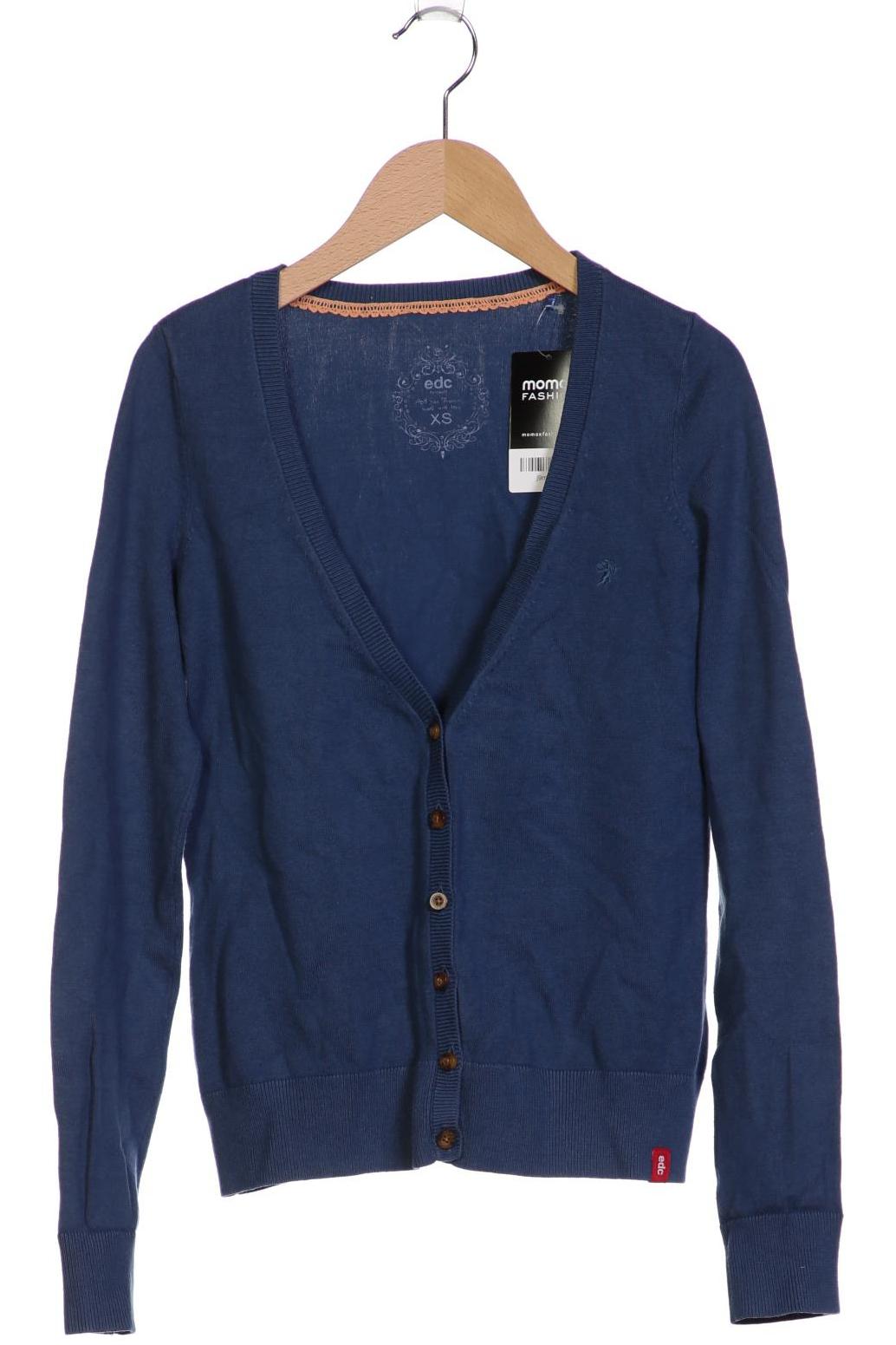 

edc by Esprit Damen Strickjacke, blau, Gr. 34