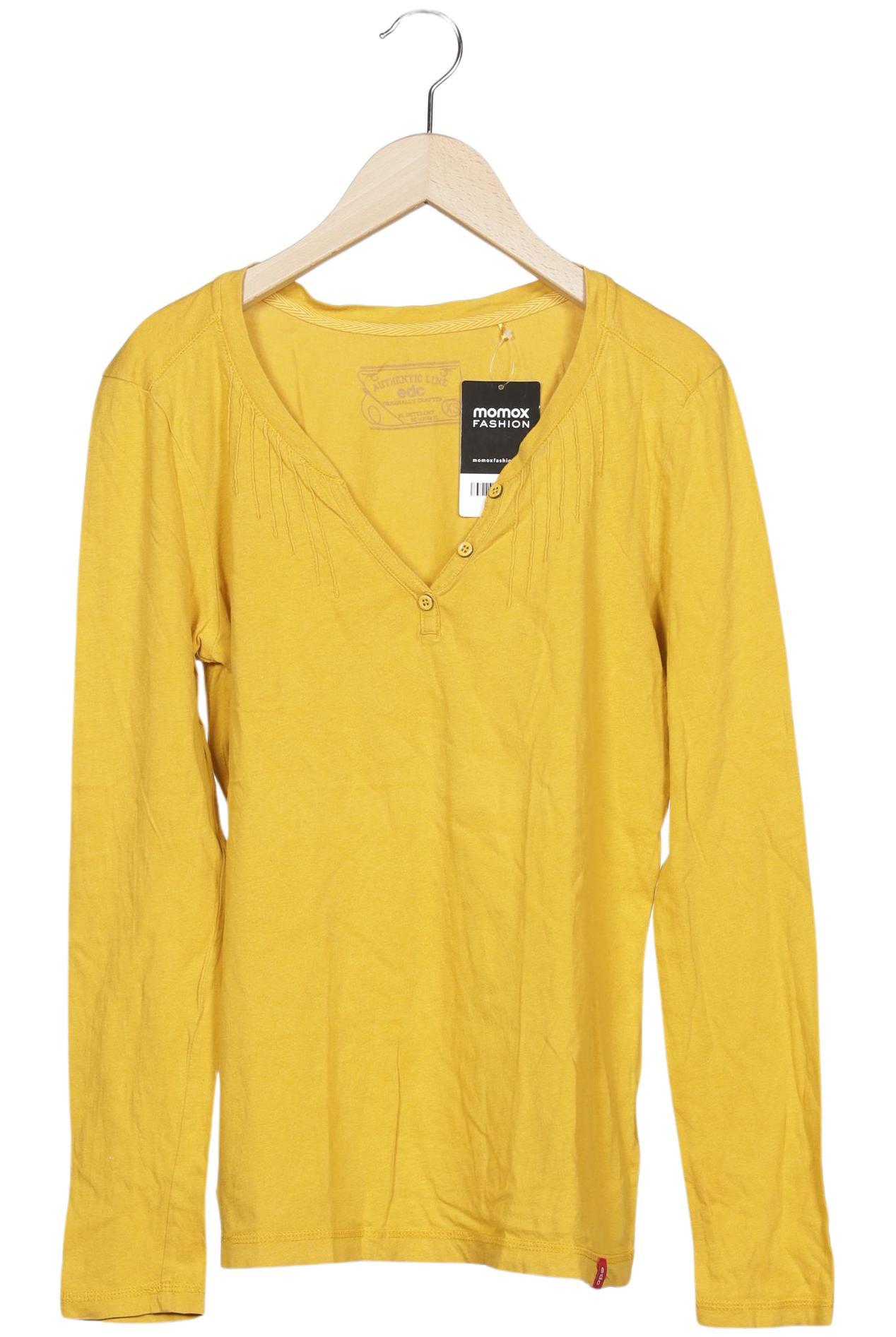 

edc by Esprit Damen Langarmshirt, gelb, Gr. 34