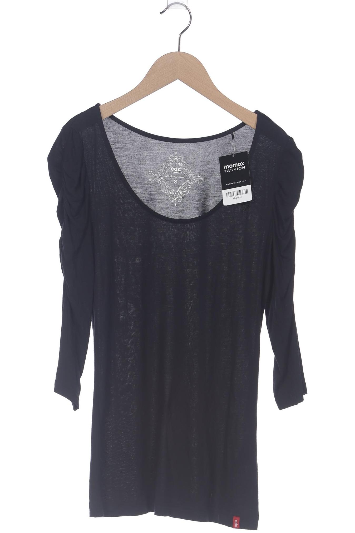 

edc by Esprit Damen Langarmshirt, schwarz, Gr. 36