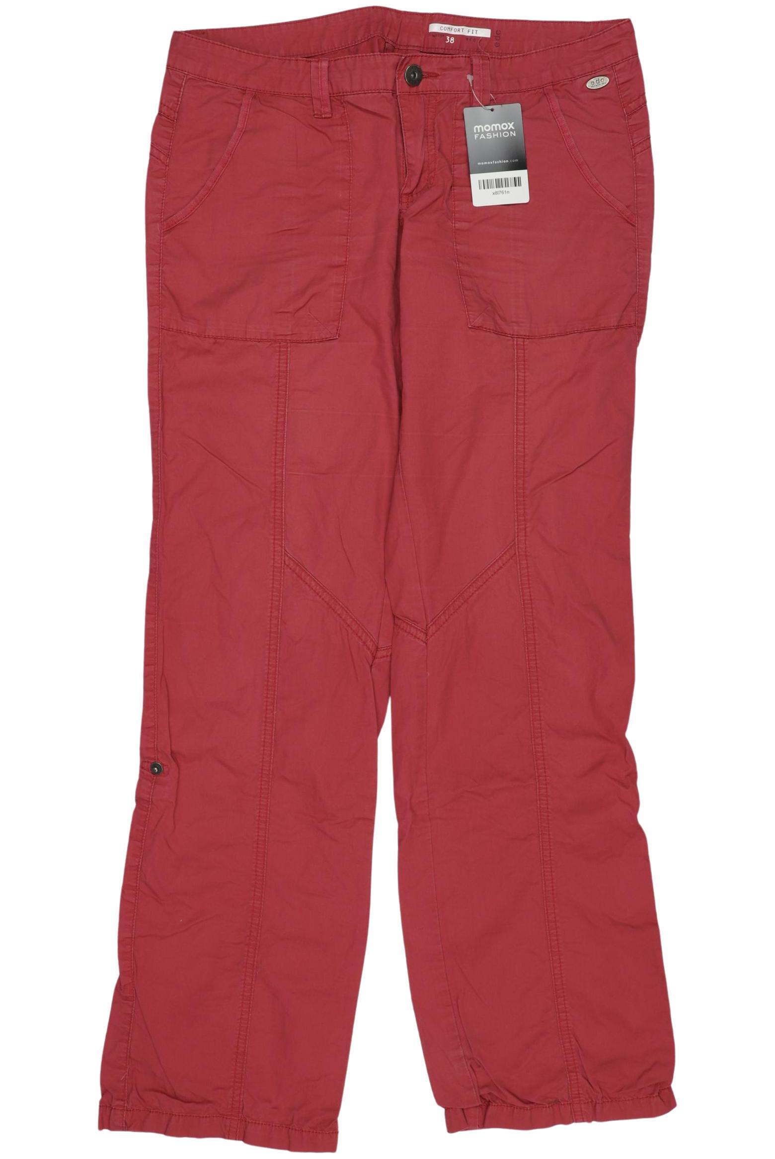 

edc by Esprit Damen Stoffhose, rot, Gr. 38