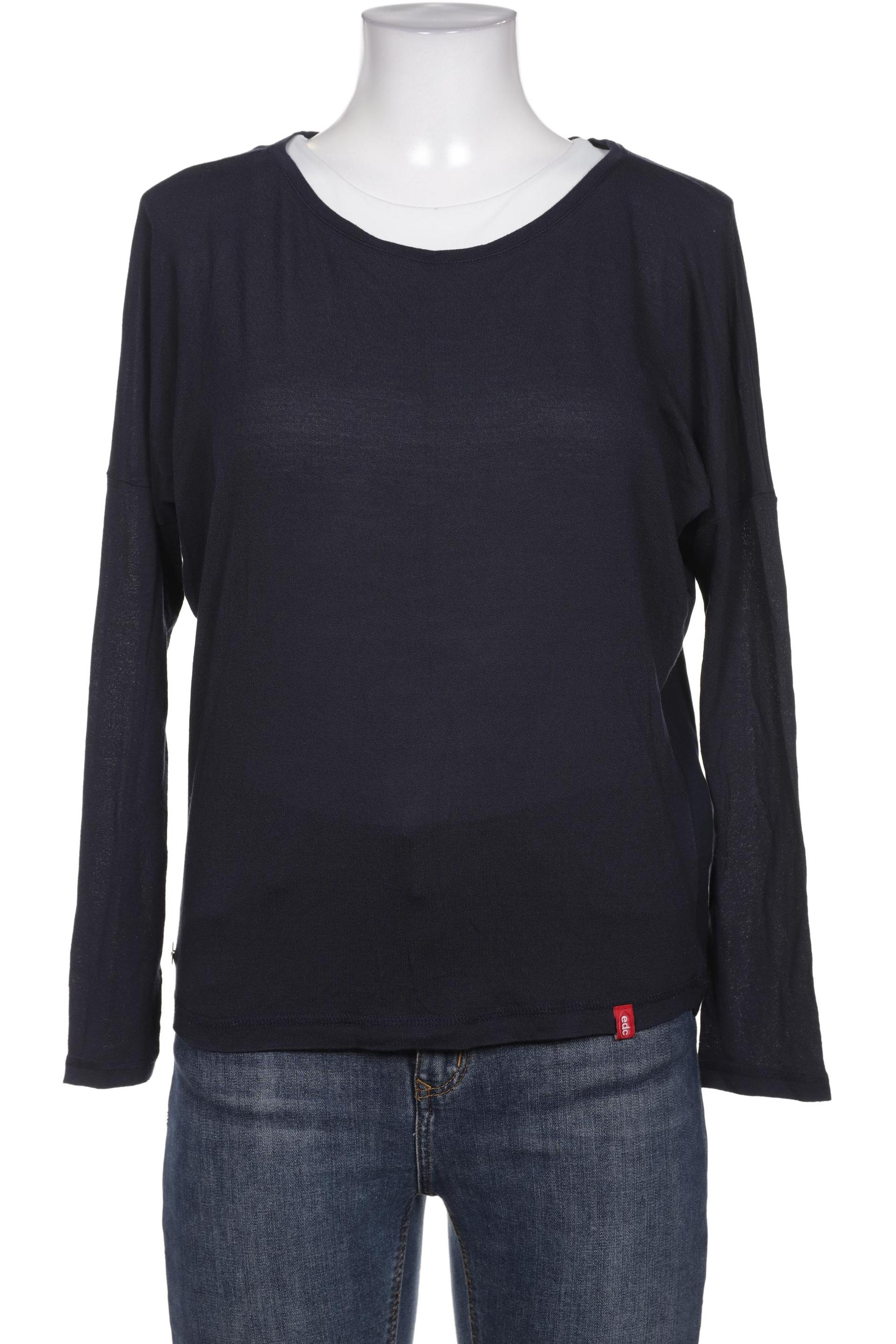 

edc by Esprit Damen Langarmshirt, marineblau, Gr. 36