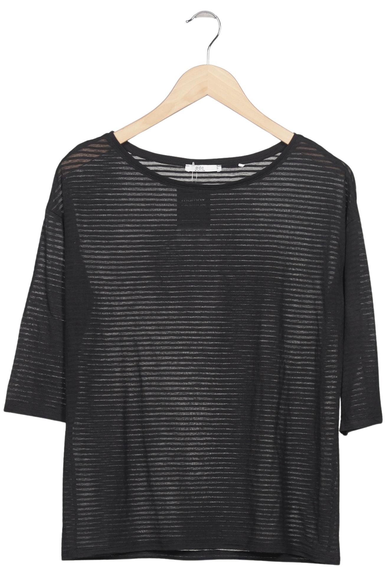 

edc by Esprit Damen Langarmshirt, schwarz, Gr. 36