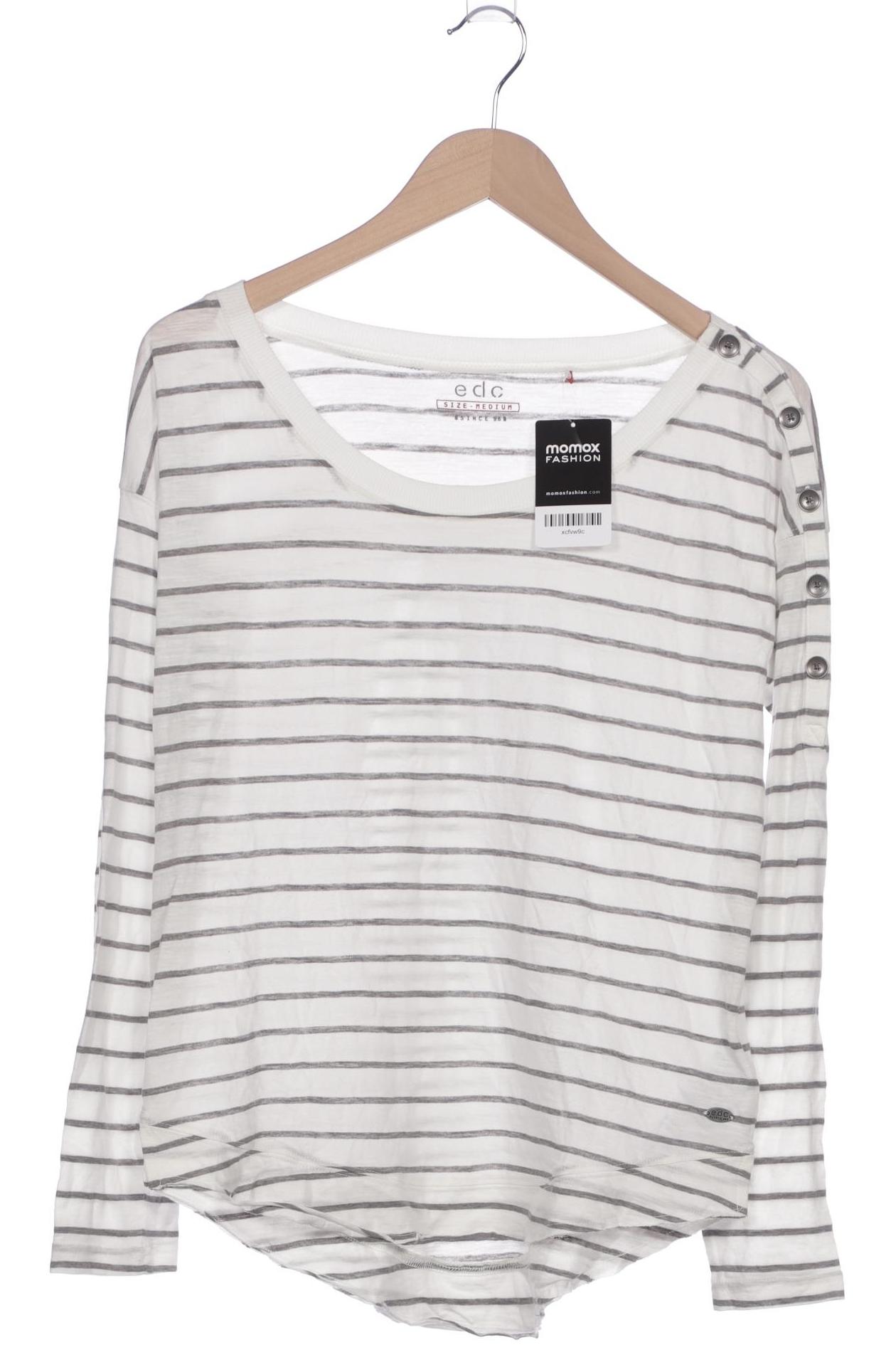 

edc by Esprit Damen Langarmshirt, weiß, Gr. 38