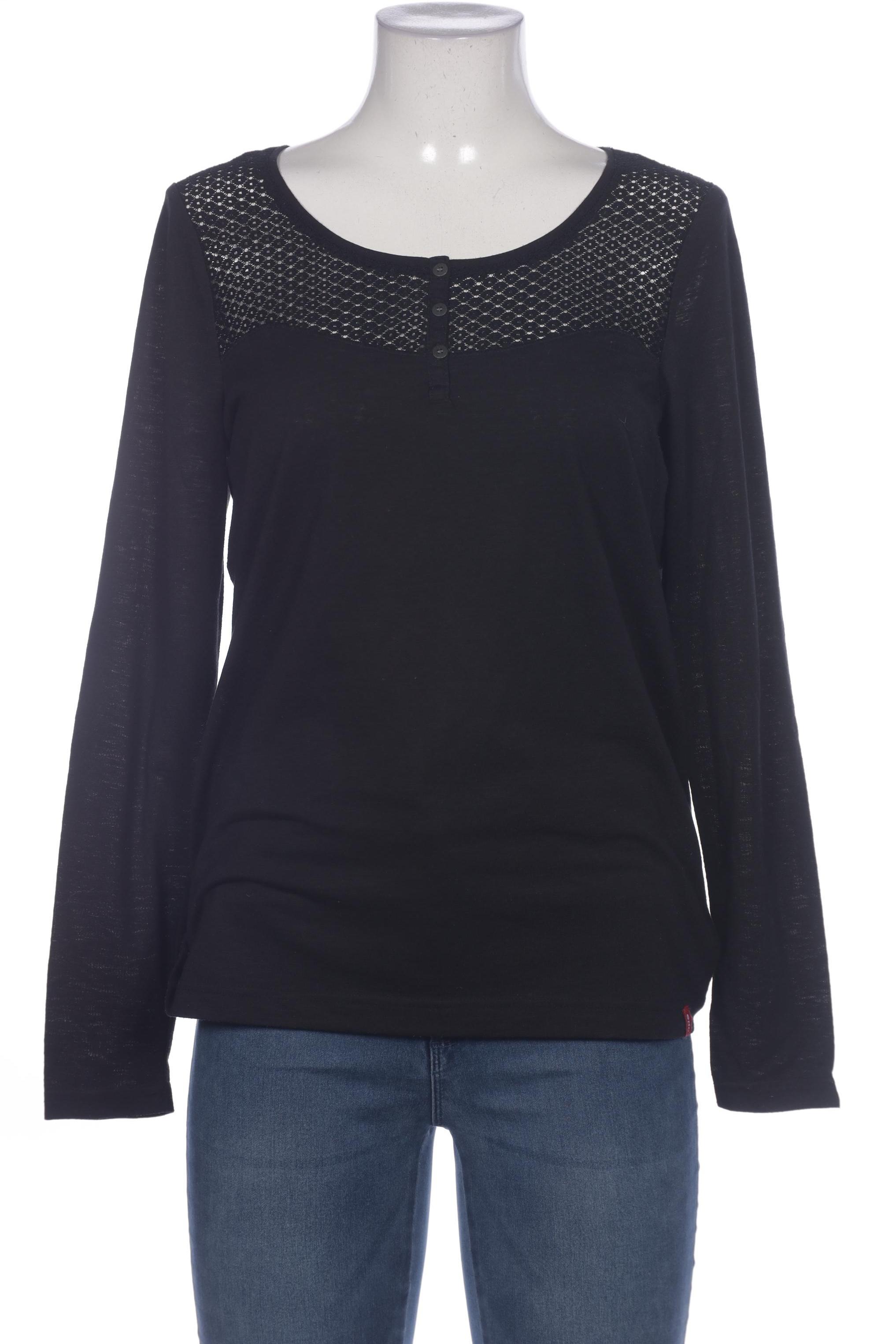 

edc by Esprit Damen Langarmshirt, schwarz, Gr. 44