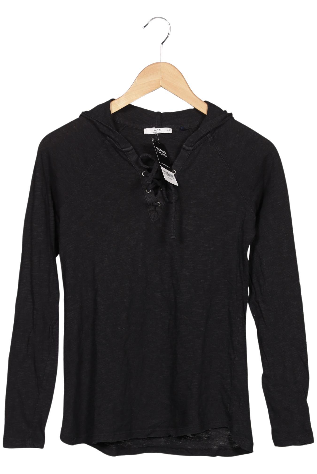 

edc by Esprit Damen Kapuzenpullover, schwarz, Gr. 34