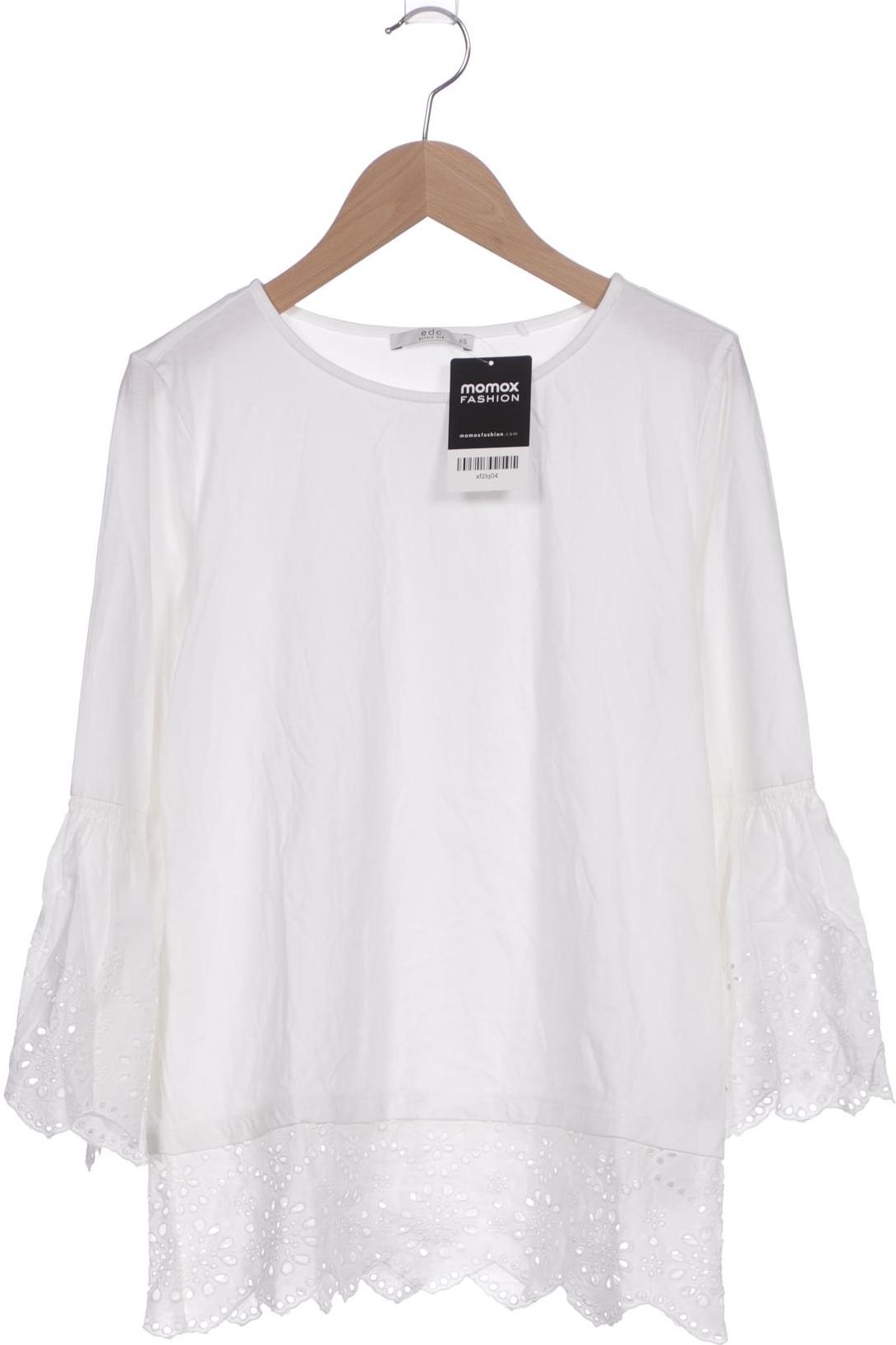 

edc by Esprit Damen Langarmshirt, weiß, Gr. 34