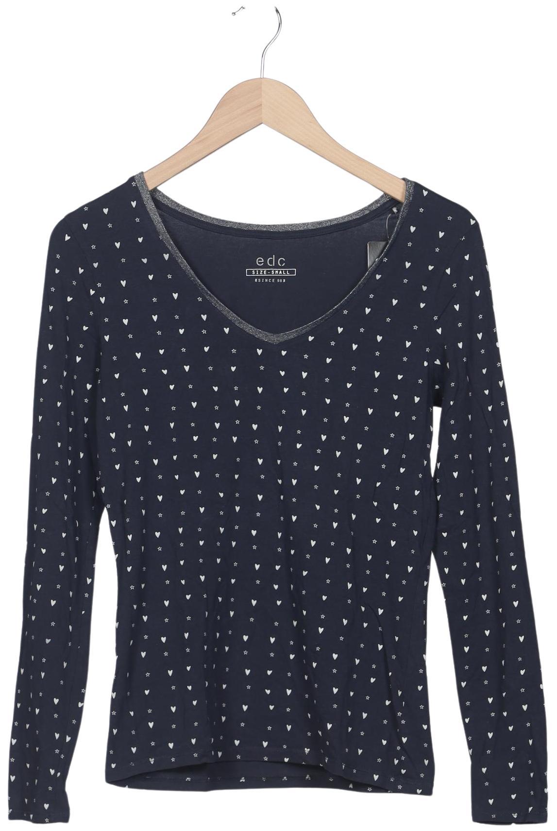 

edc by Esprit Damen Langarmshirt, marineblau, Gr. 36