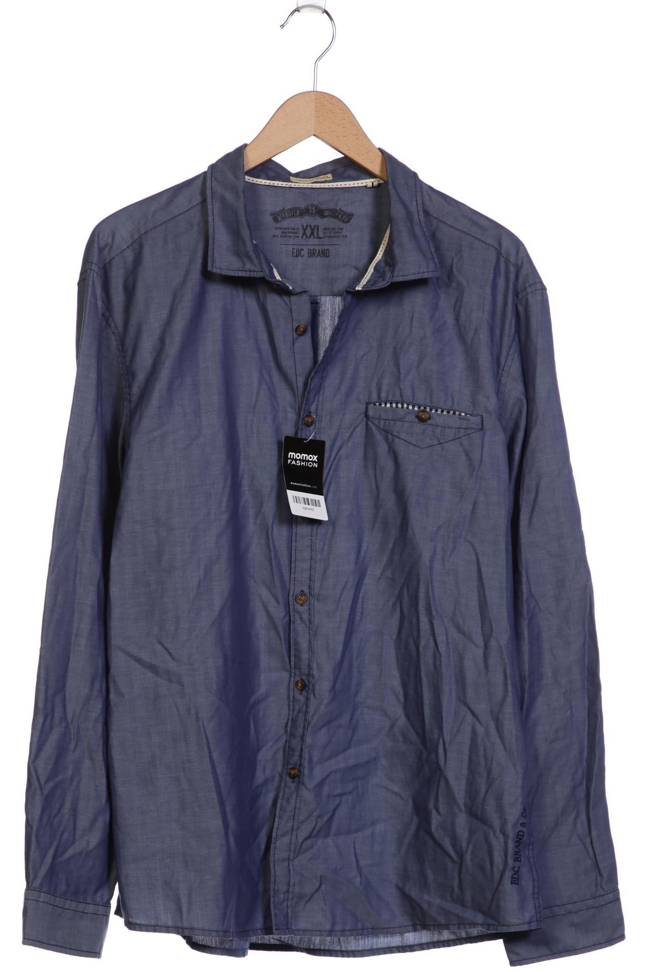 

edc by Esprit Herren Hemd, blau, Gr. 56