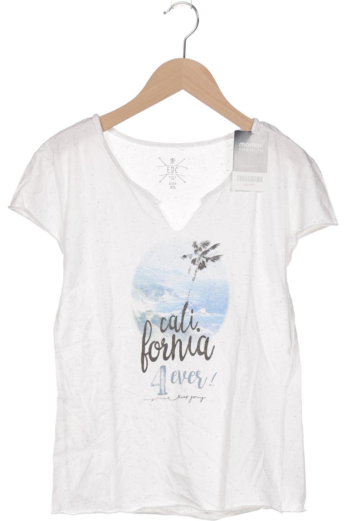 

edc by Esprit Damen T-Shirt, weiß, Gr. 34