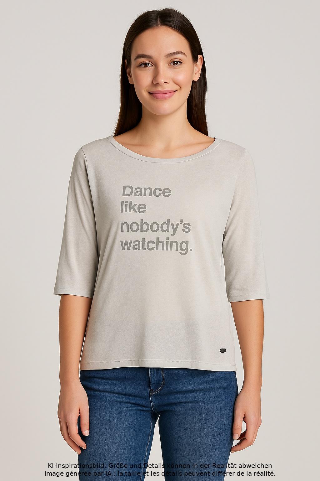 

edc by Esprit Damen T-Shirt, grau, Gr. 34