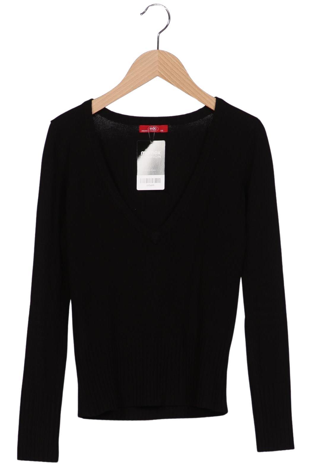 

edc by Esprit Damen Pullover, schwarz, Gr. 34