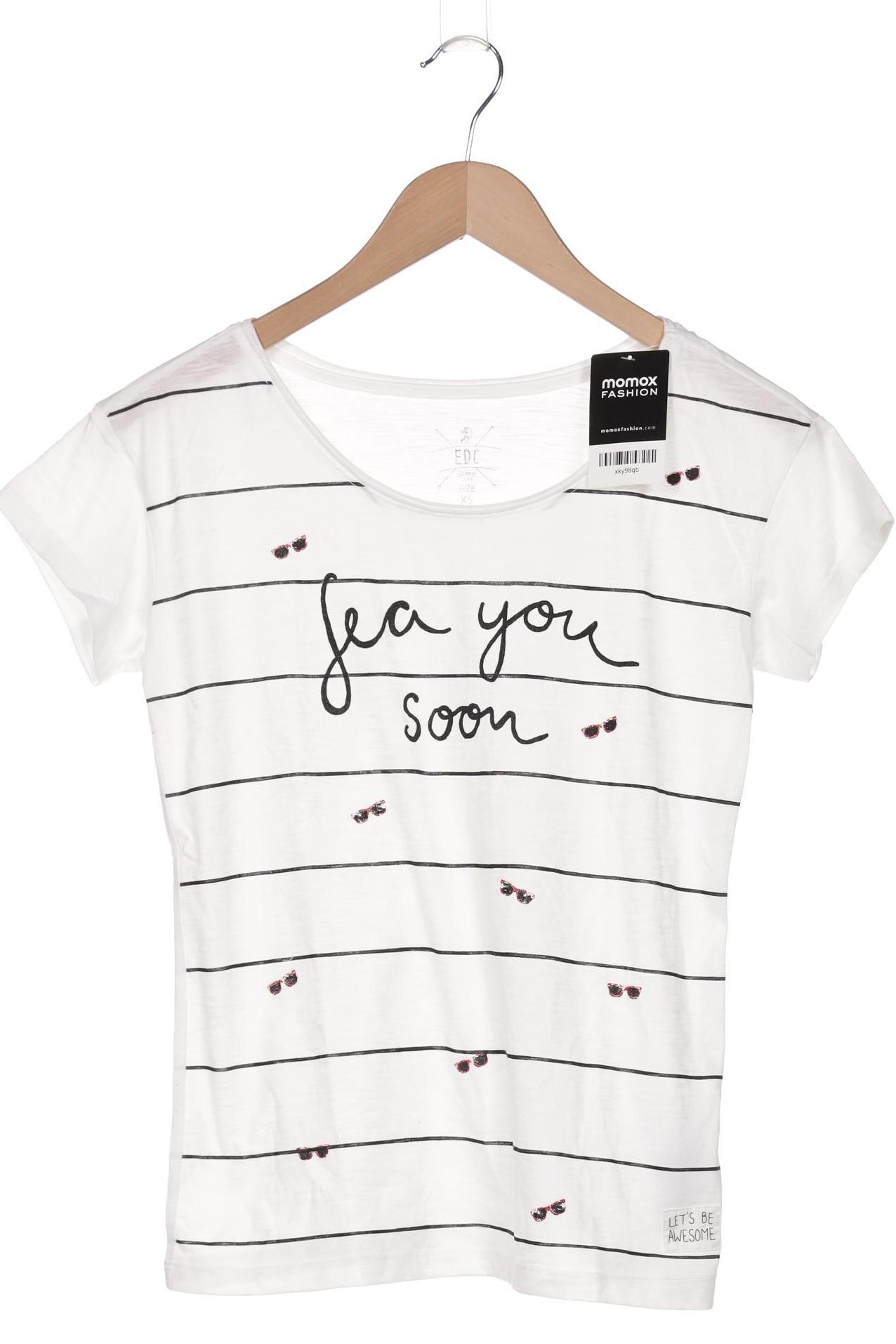 

edc by Esprit Damen T-Shirt, weiß, Gr. 34