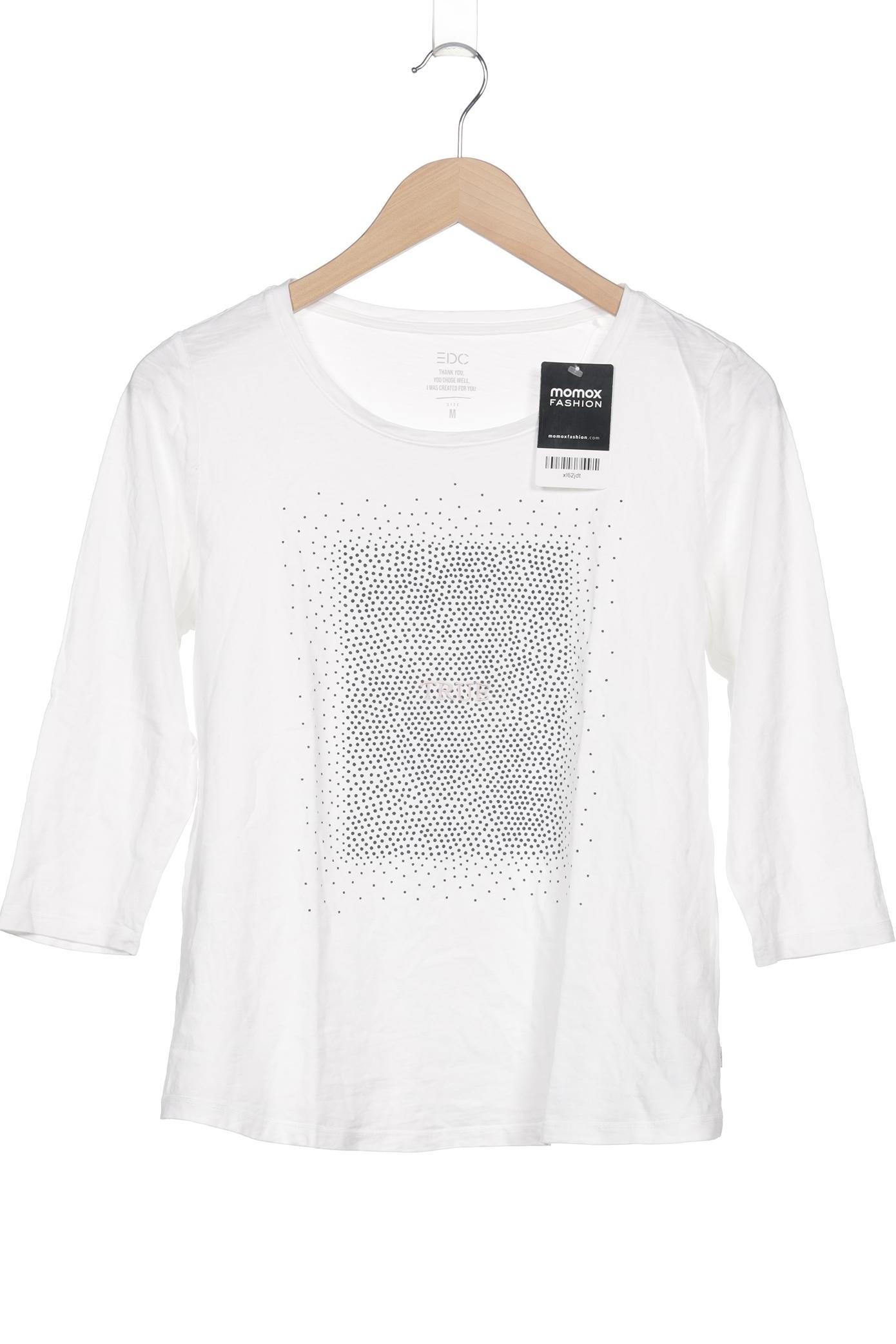 

edc by Esprit Damen Langarmshirt, weiß, Gr. 38