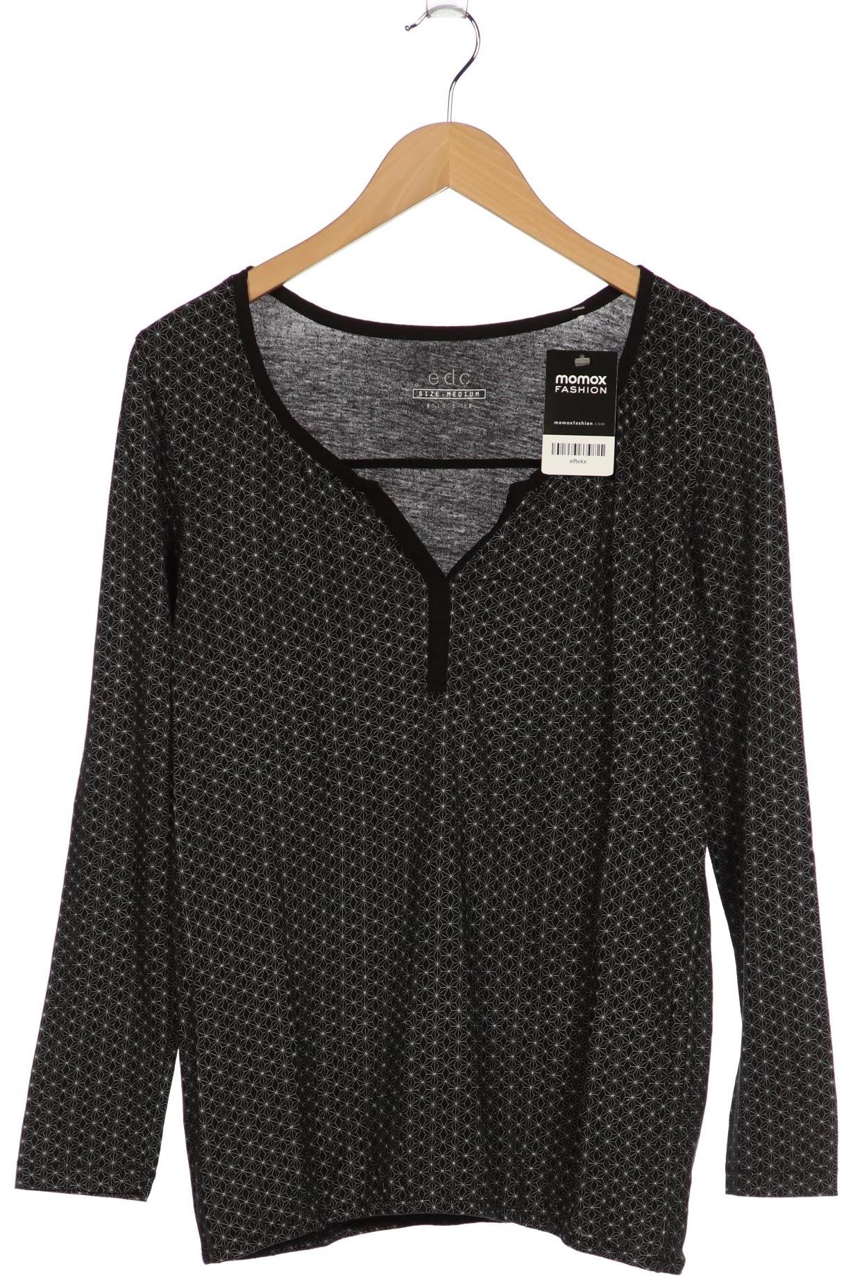 

edc by Esprit Damen Langarmshirt, schwarz, Gr. 38