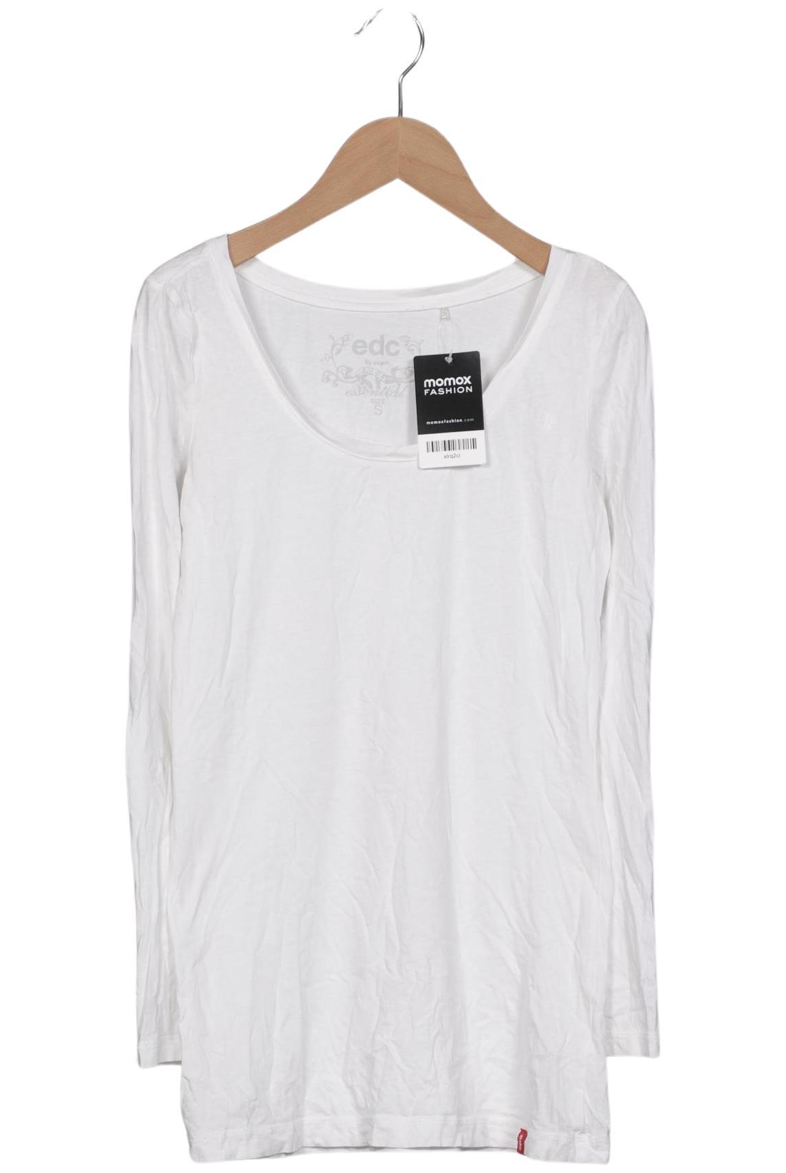 

edc by Esprit Damen Langarmshirt, weiß, Gr. 36