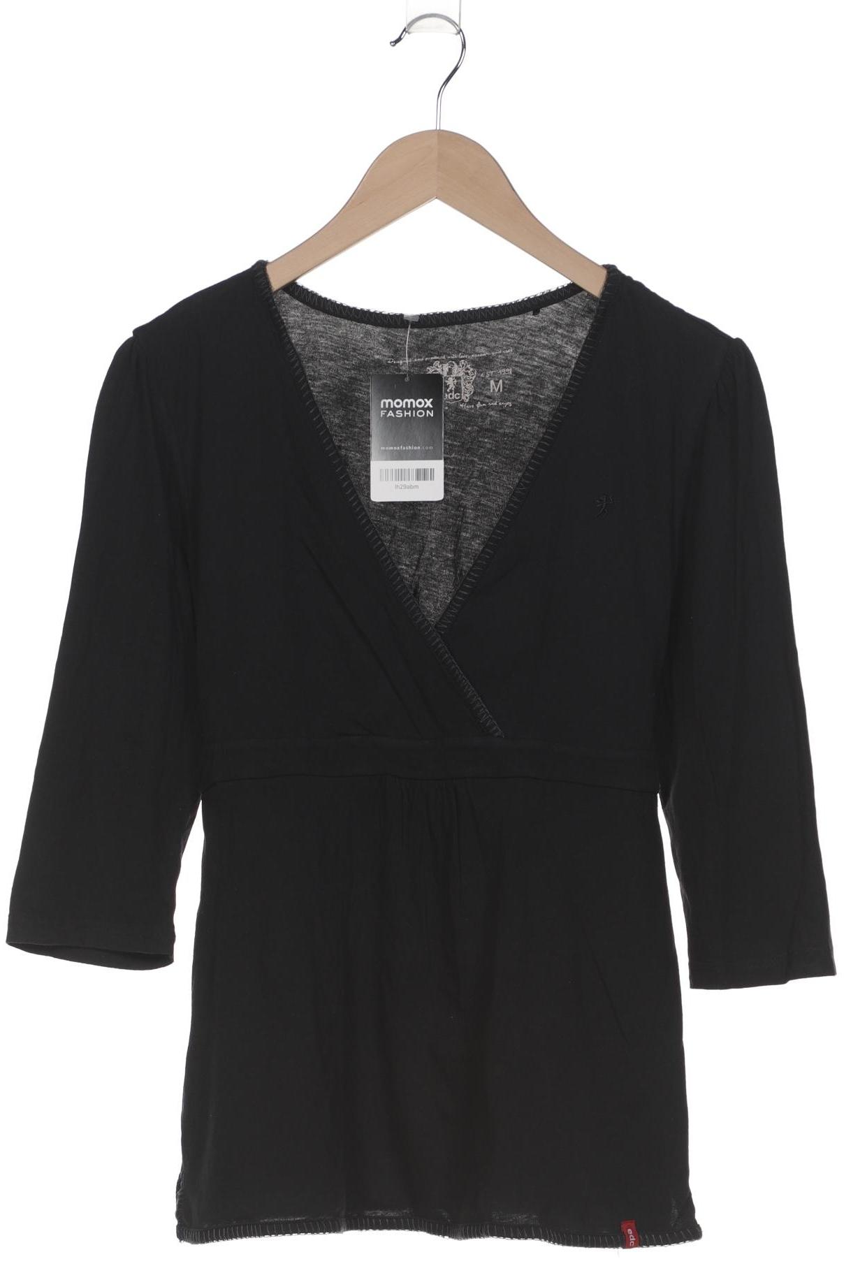 

edc by Esprit Damen Langarmshirt, schwarz, Gr. 38