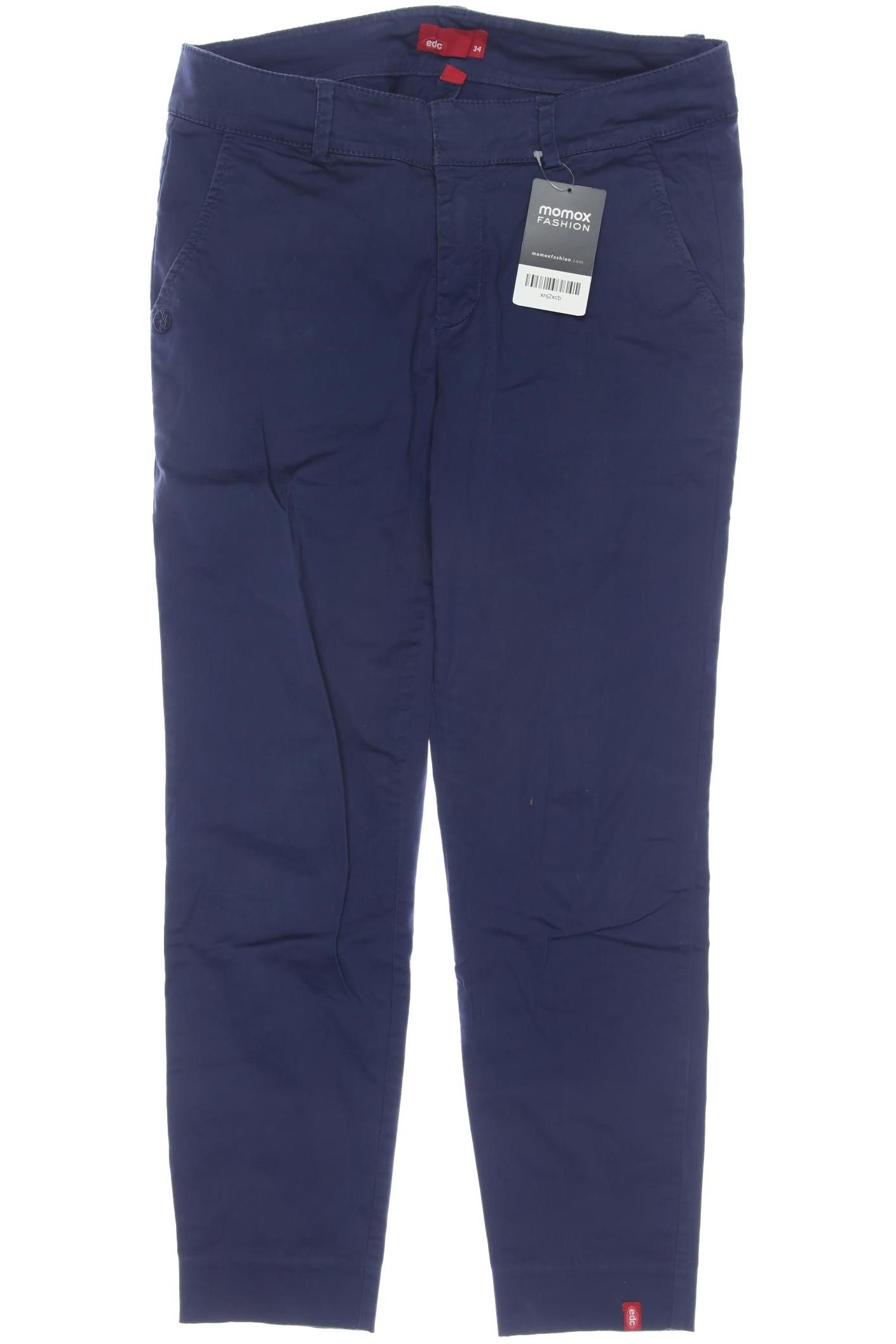 

edc by Esprit Damen Stoffhose, marineblau, Gr. 34