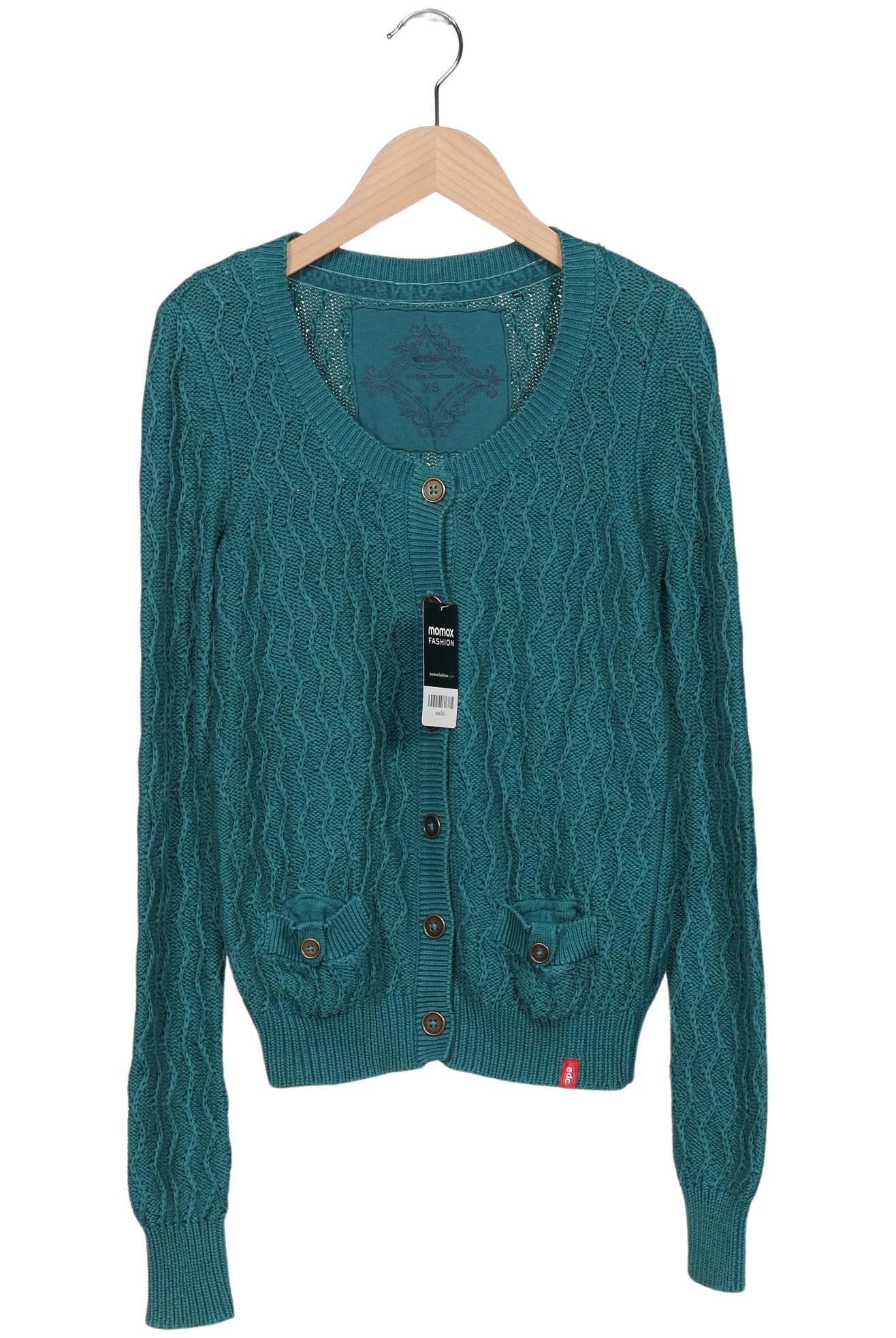 

edc by Esprit Damen Strickjacke, türkis, Gr. 34