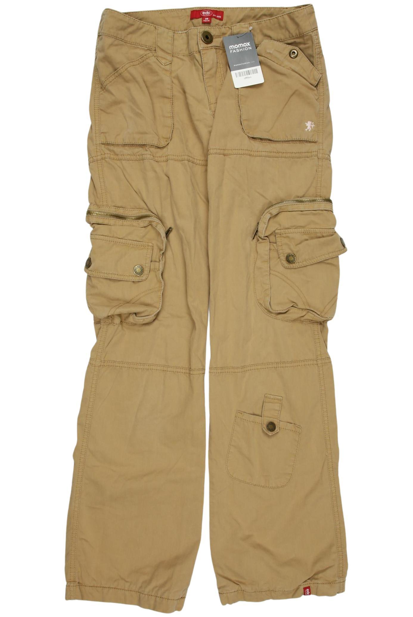 

edc by Esprit Damen Stoffhose, beige, Gr. 36
