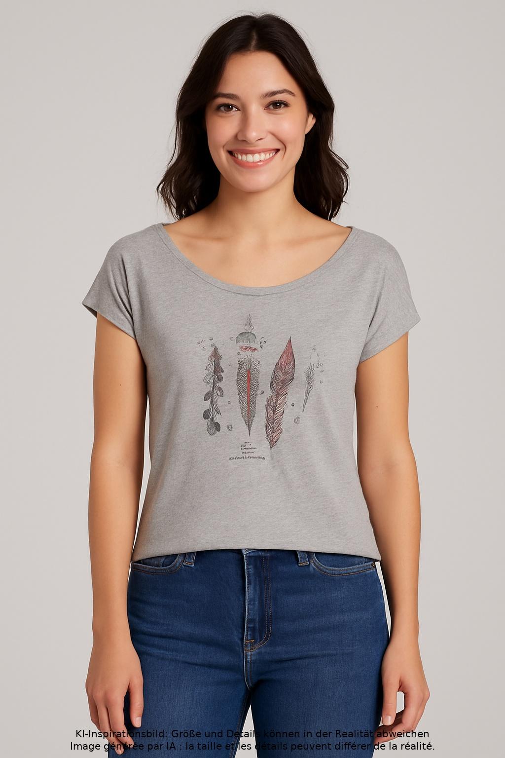 

edc by Esprit Damen T-Shirt, grau, Gr. 42