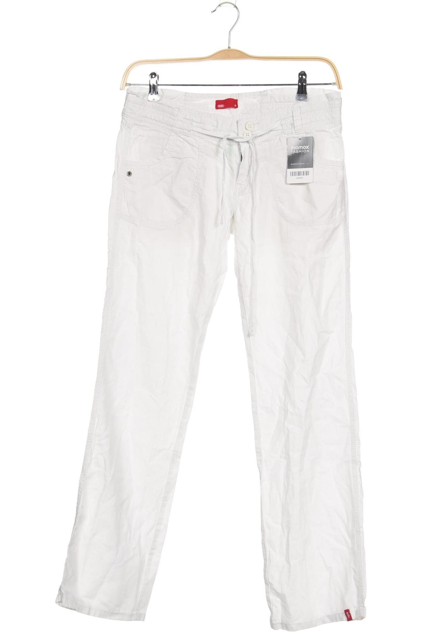 

edc by Esprit Damen Stoffhose, weiß, Gr. 38