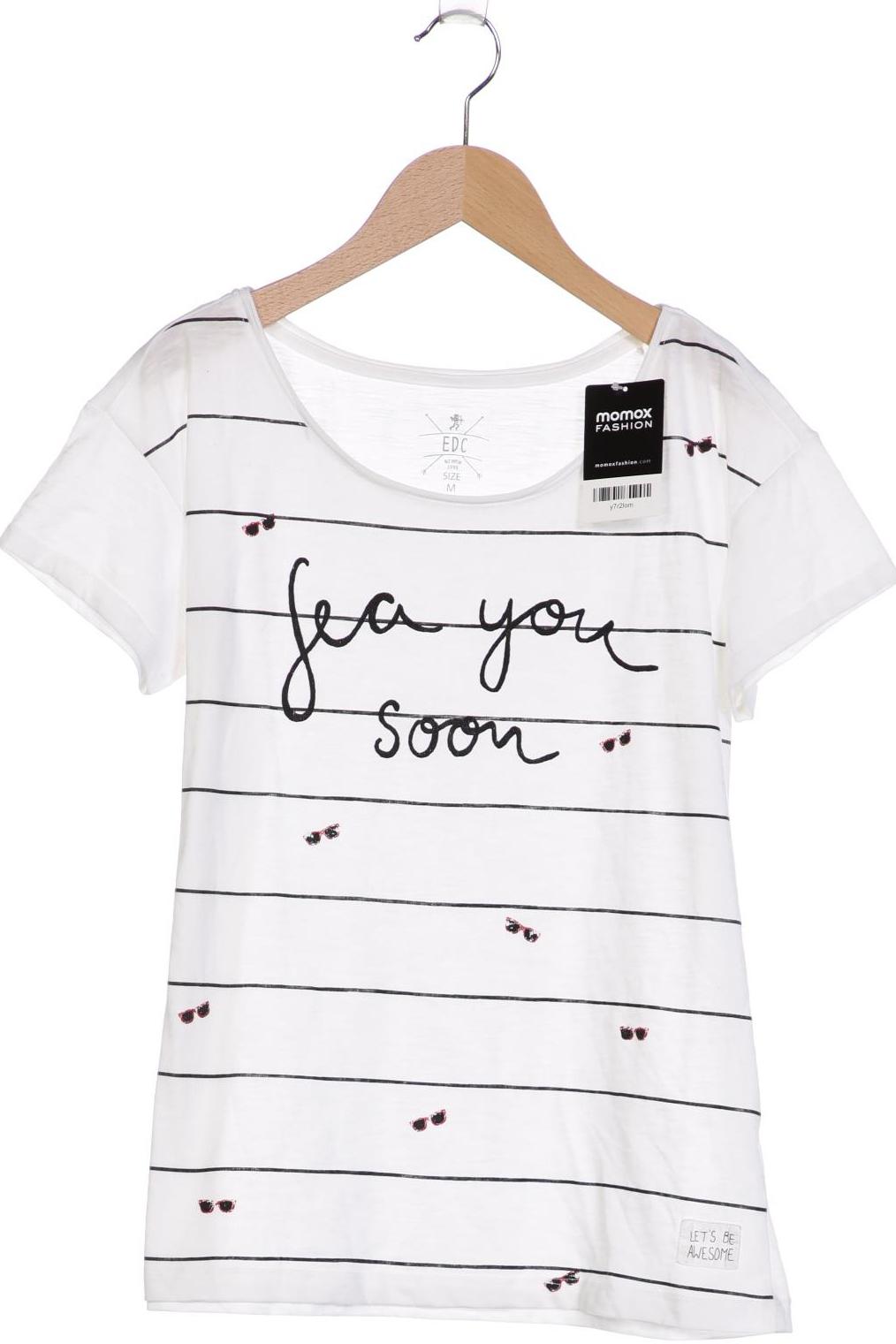 

edc by Esprit Damen T-Shirt, weiß, Gr. 38