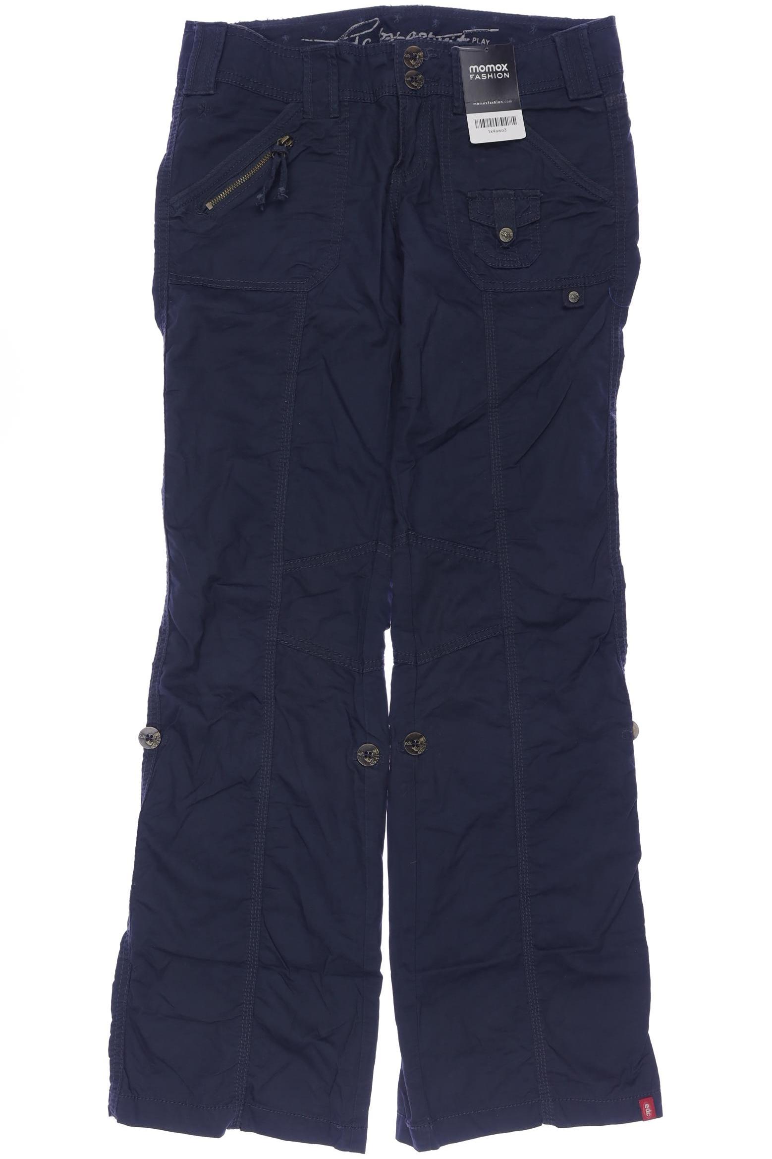 

edc by Esprit Damen Stoffhose, marineblau, Gr. 34