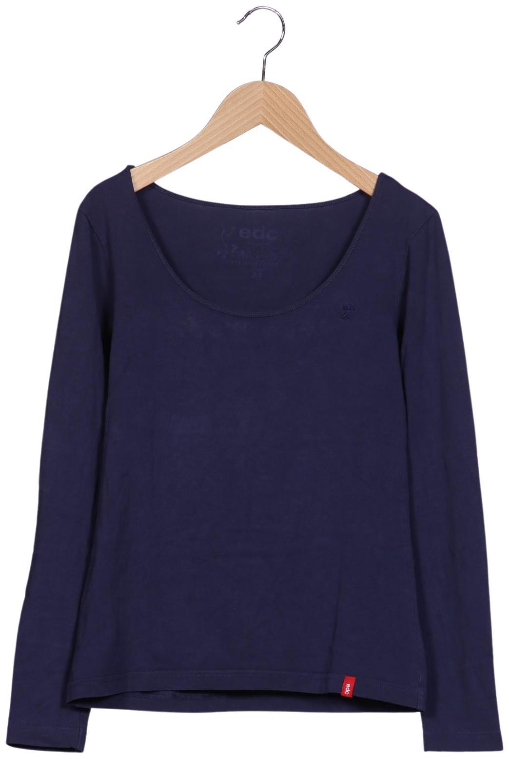 

edc by Esprit Damen Langarmshirt, marineblau, Gr. 38