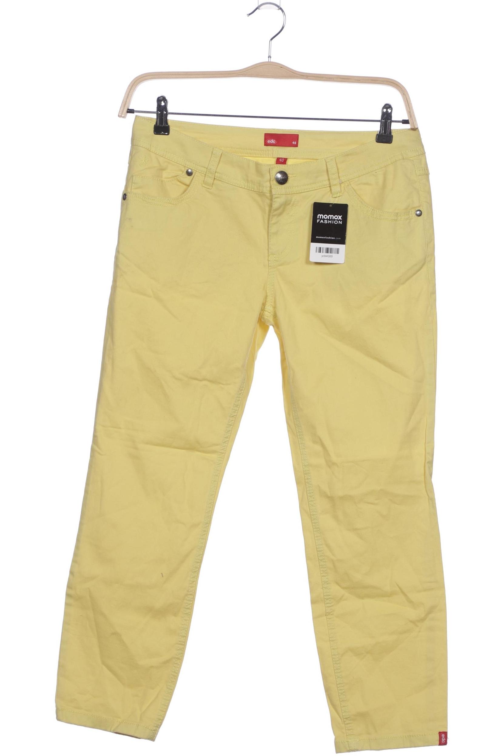 

edc by Esprit Damen Stoffhose, gelb, Gr. 40