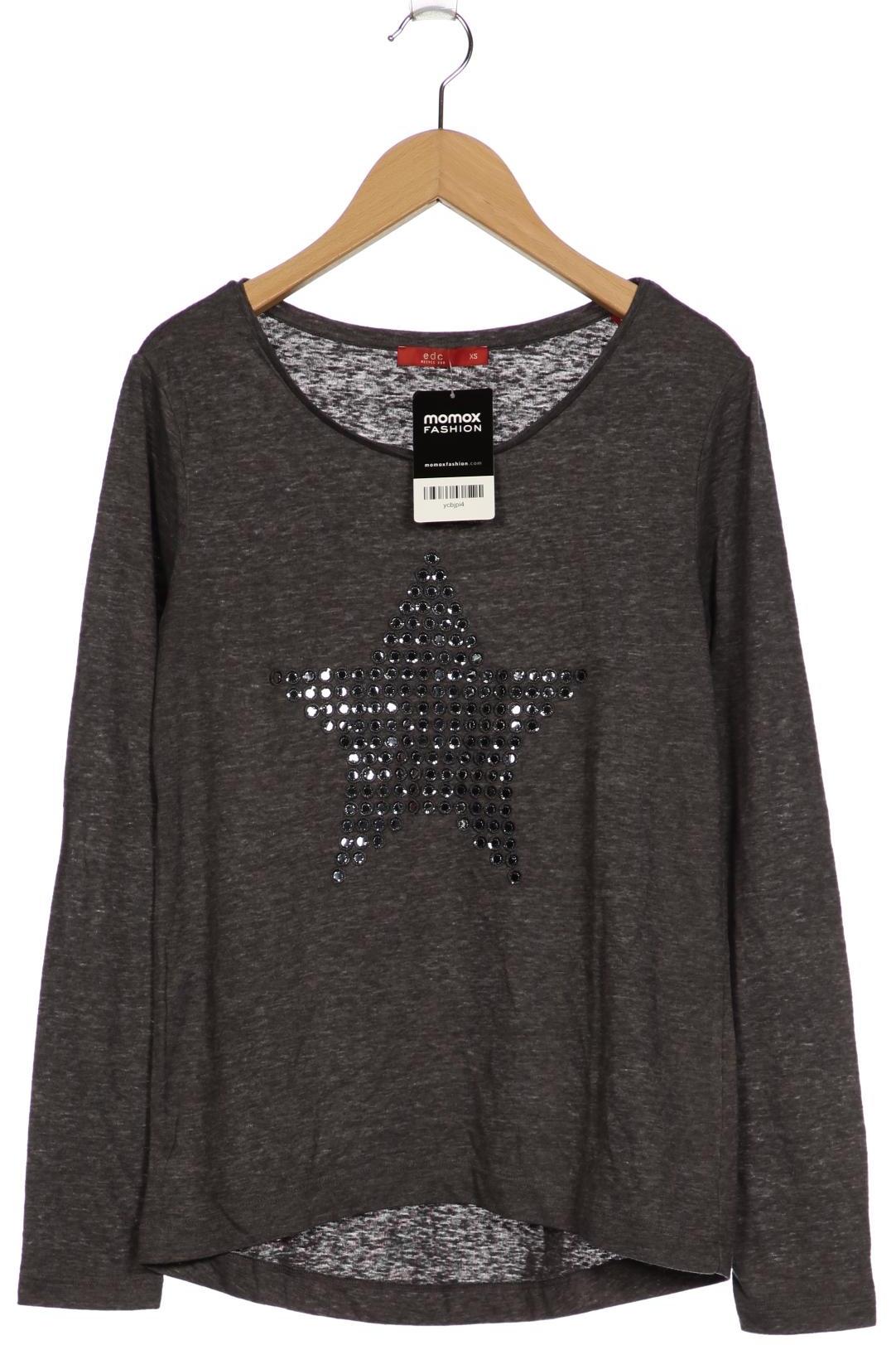 

edc by Esprit Damen Langarmshirt, grau, Gr. 34