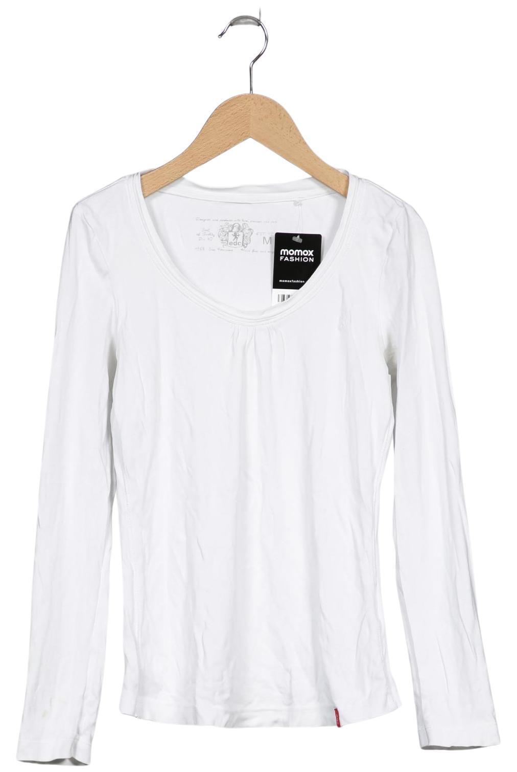 

edc by Esprit Damen Langarmshirt, weiß, Gr. 38