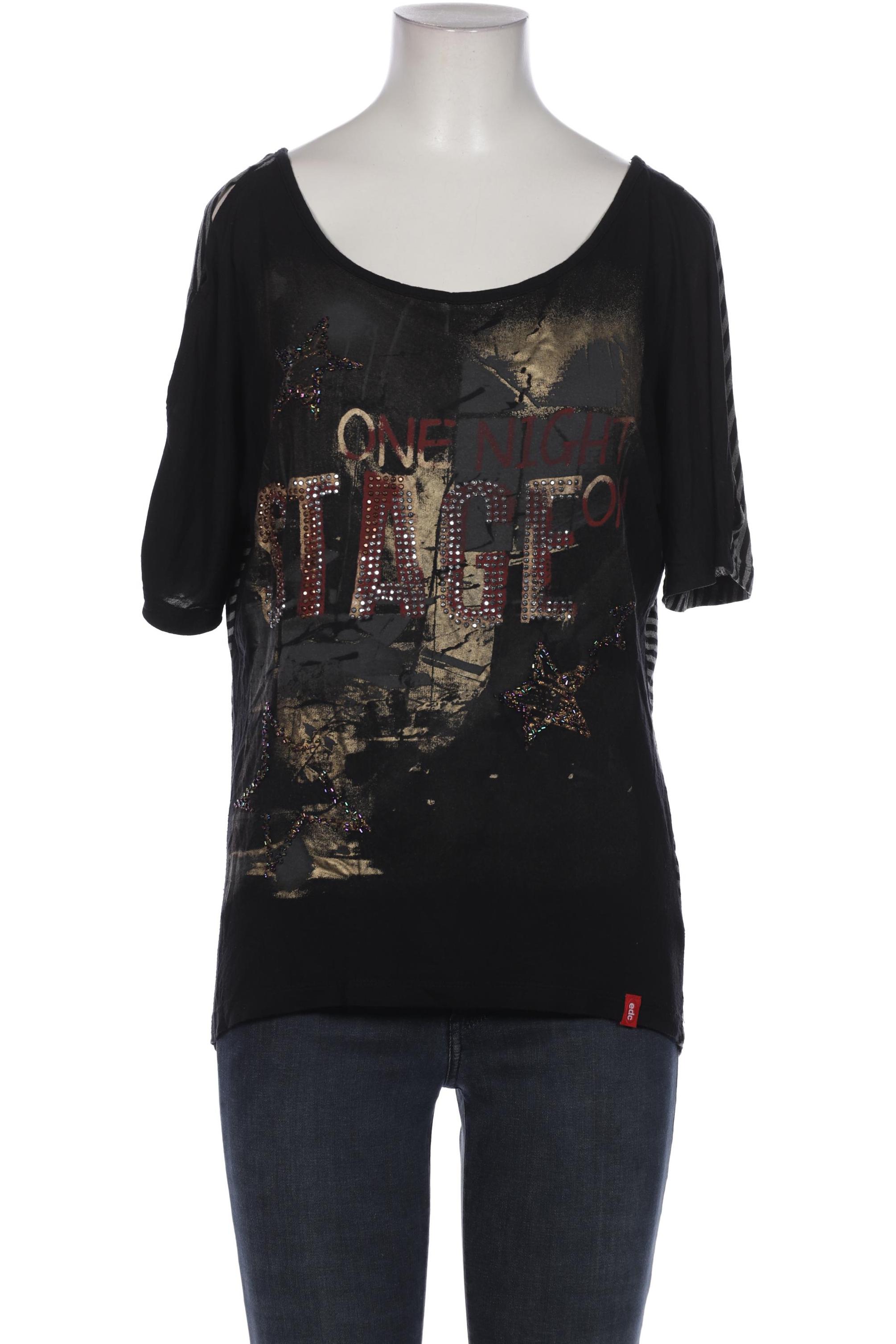 

edc by Esprit Damen T-Shirt, schwarz, Gr. 34
