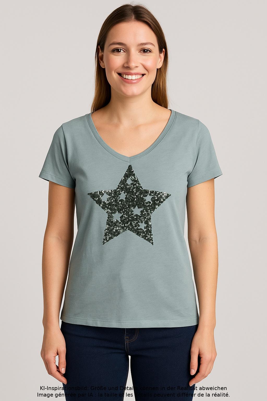 

edc by Esprit Damen T-Shirt, hellblau, Gr. 36