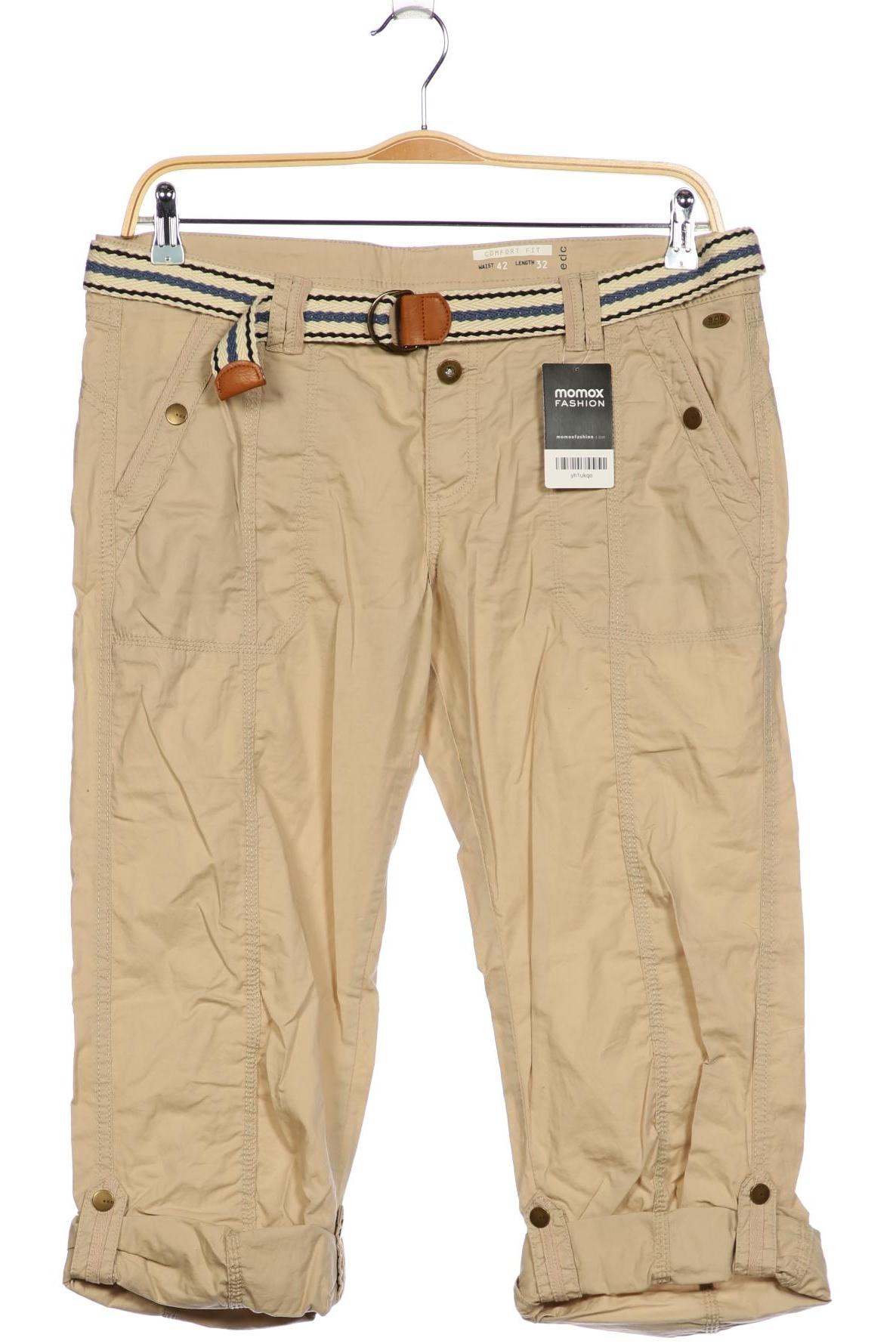 

edc by Esprit Damen Stoffhose, beige, Gr. 42