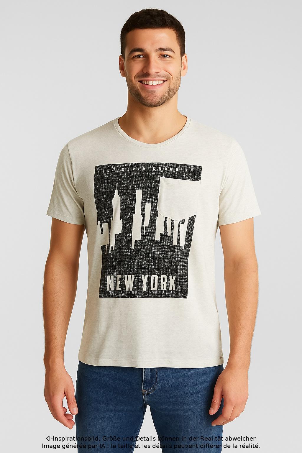 

edc by Esprit Herren T-Shirt, grau, Gr. 52