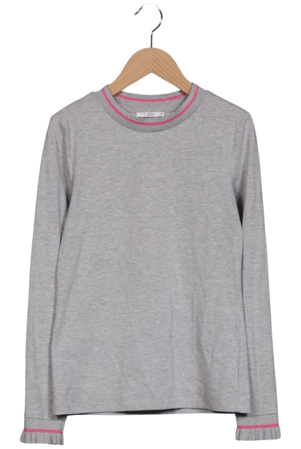 

edc by Esprit Damen Langarmshirt, grau, Gr. 34