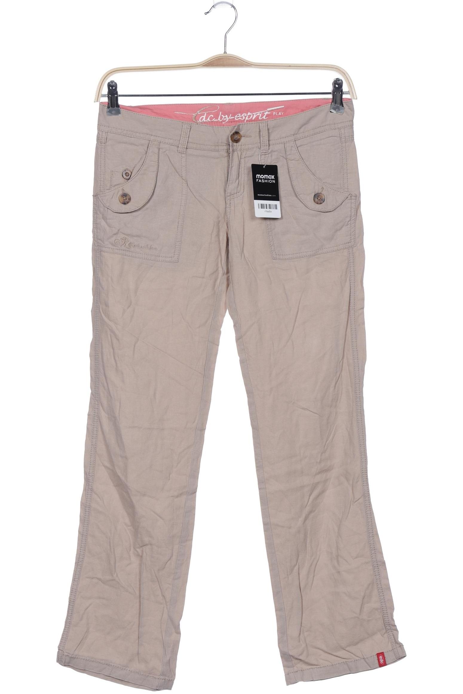 

edc by Esprit Damen Stoffhose, beige, Gr. 34