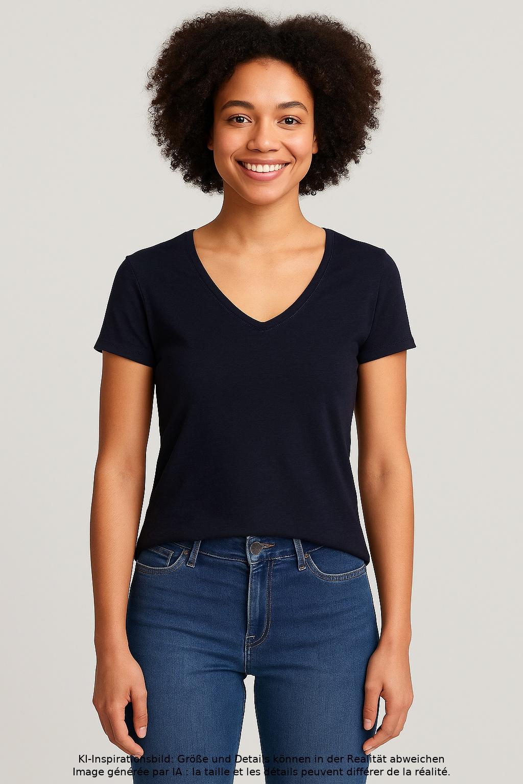 

edc by Esprit Damen T-Shirt, marineblau, Gr. 34